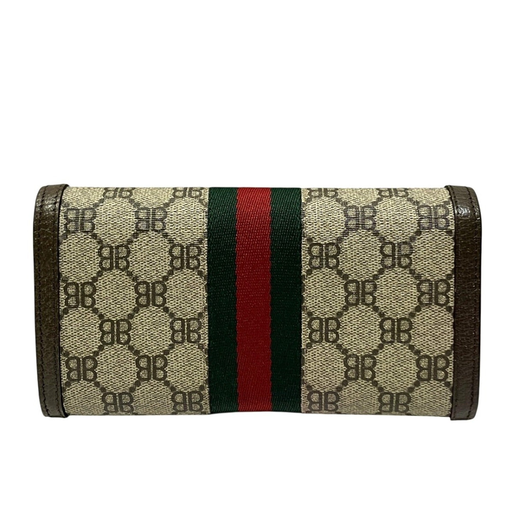 Balenciaga Beige Brown Pvc Leather Long Wallet (Bi-Fold) (Pre-Owned)