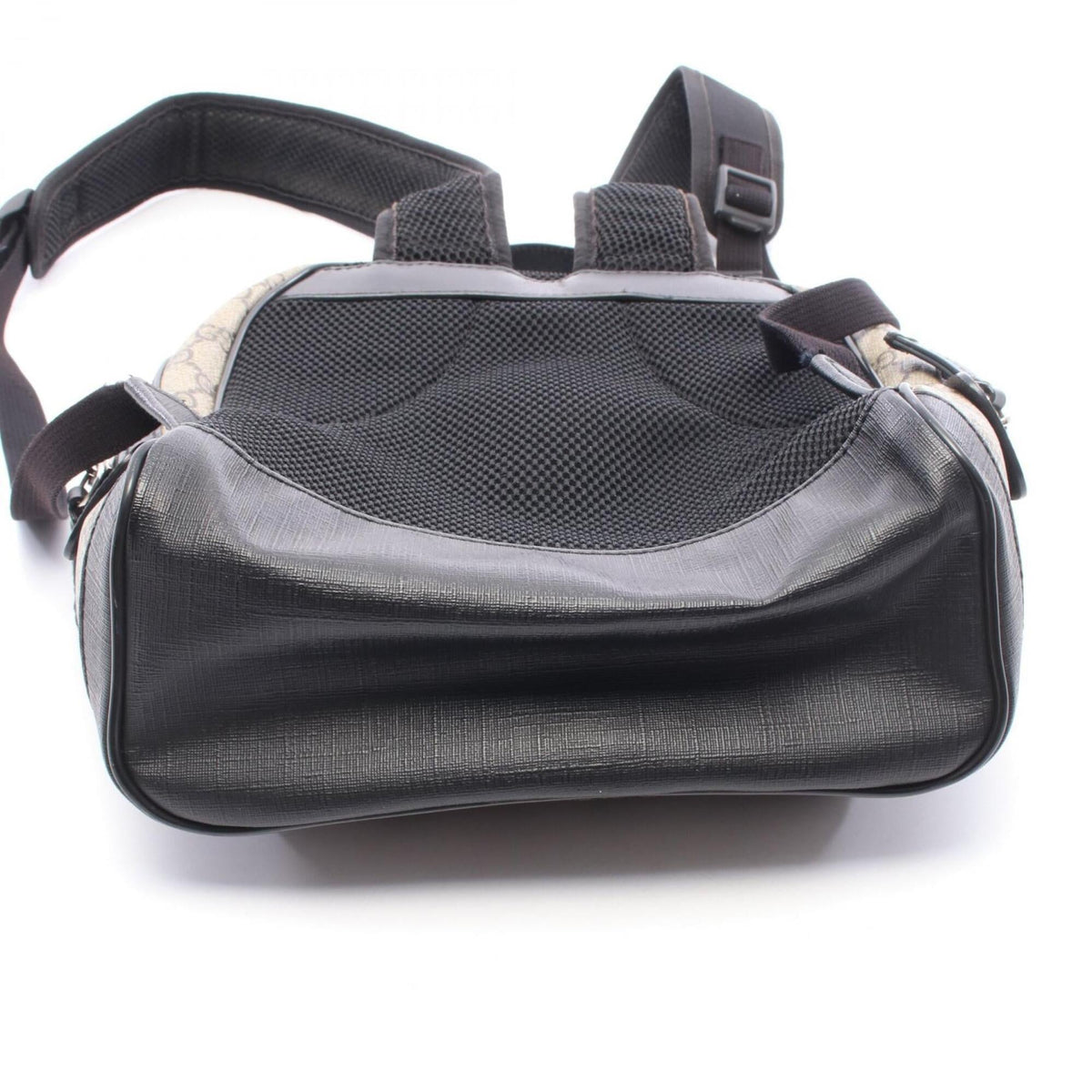 Gucci Beige Black Brown Pvc Leather Backpack Handbag (Pre-Owned)