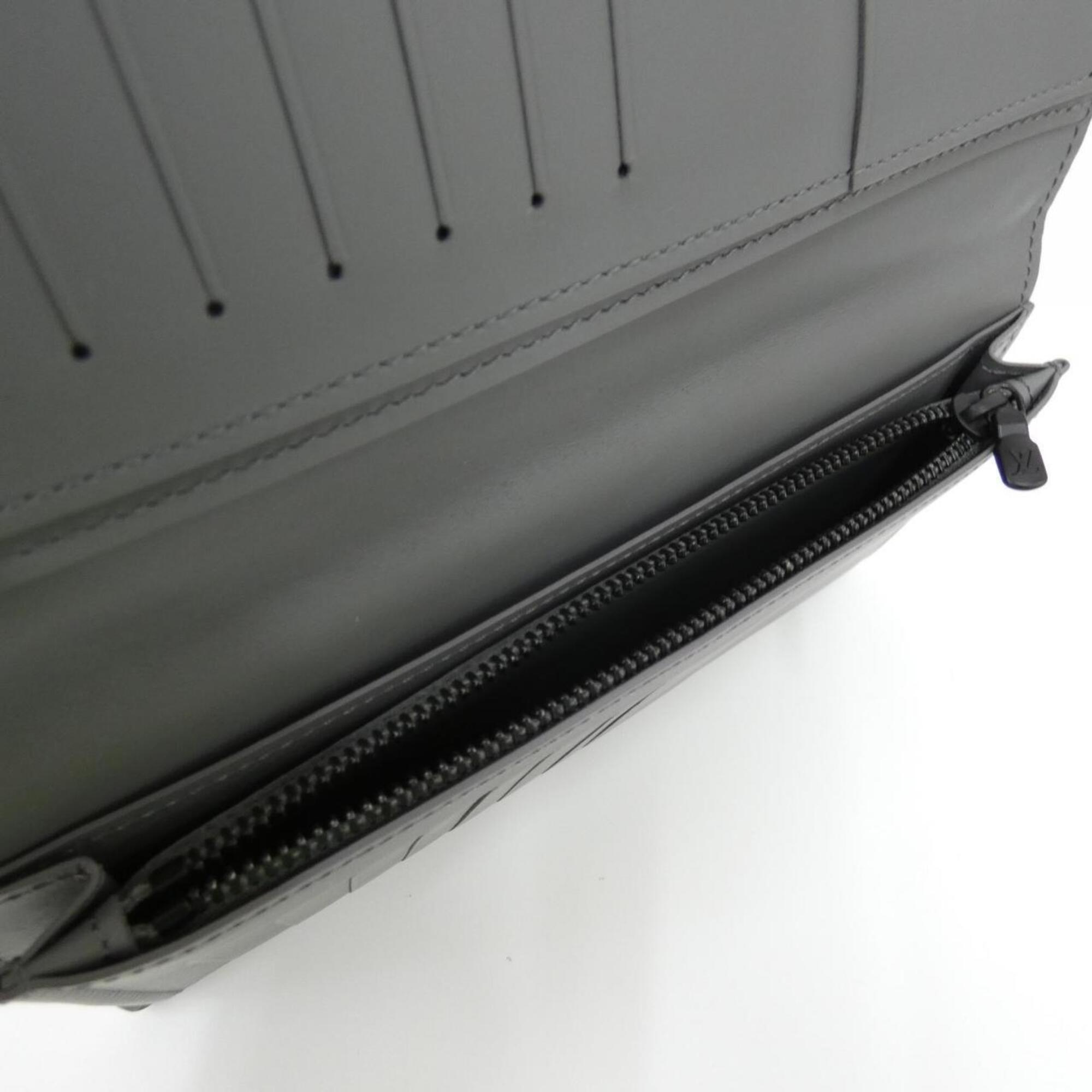 Louis Vuitton Gray Leather Long Wallet (Bi-Fold) (Pre-Owned)