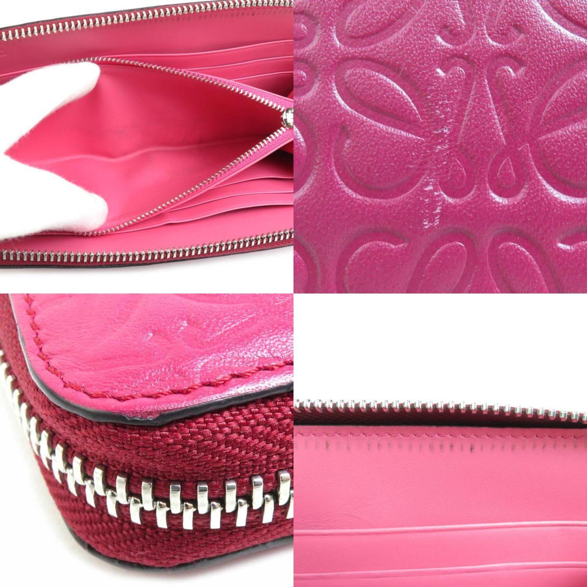 Loewe Pink Leather Long Wallet (Bi-Fold) (Pre-Owned)