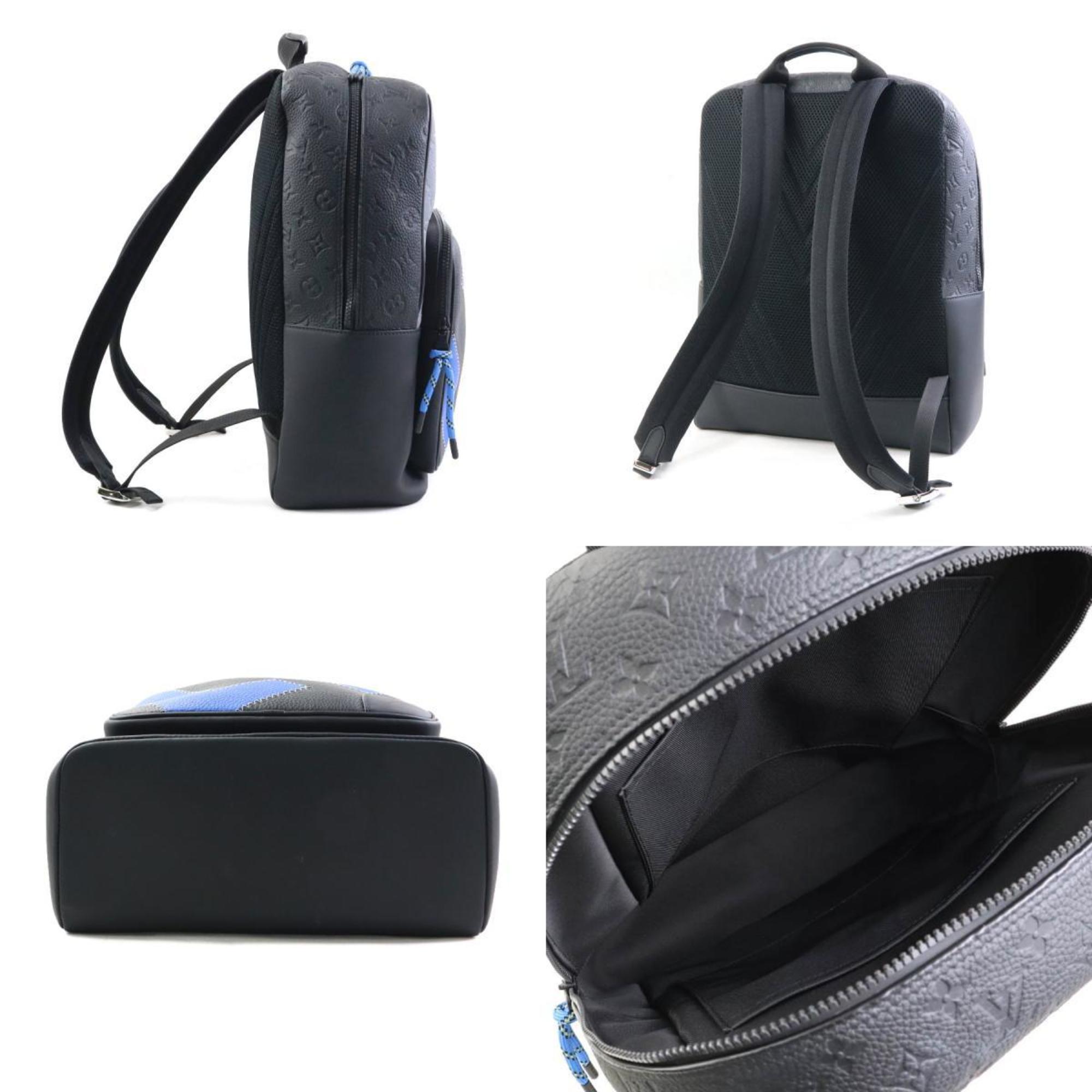 Louis Vuitton Black Blue Leather Backpack (Pre-Owned)