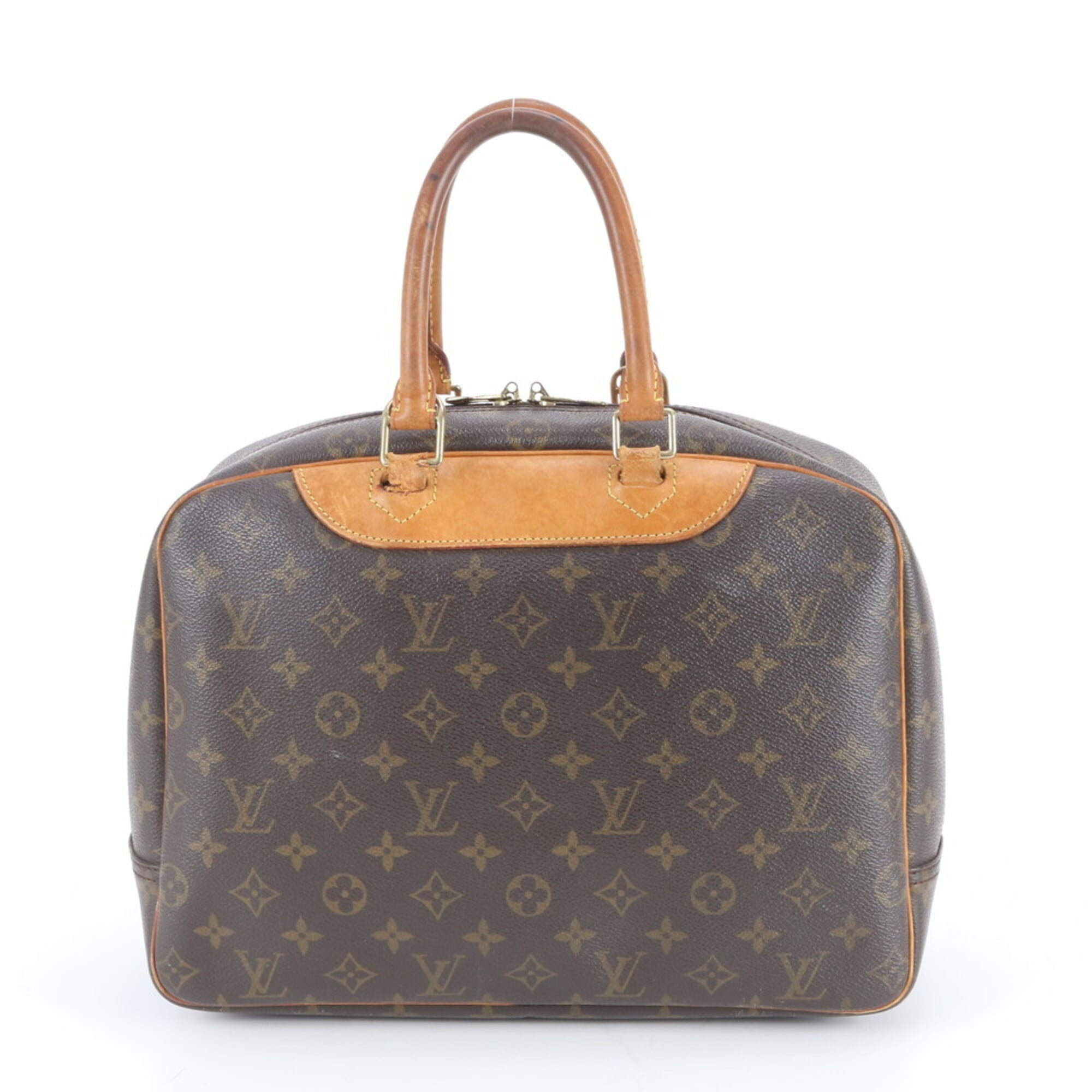 Louis Vuitton Monogram Brown Leather Coated Canvas Handbag Tote Bag (Pre-Owned)