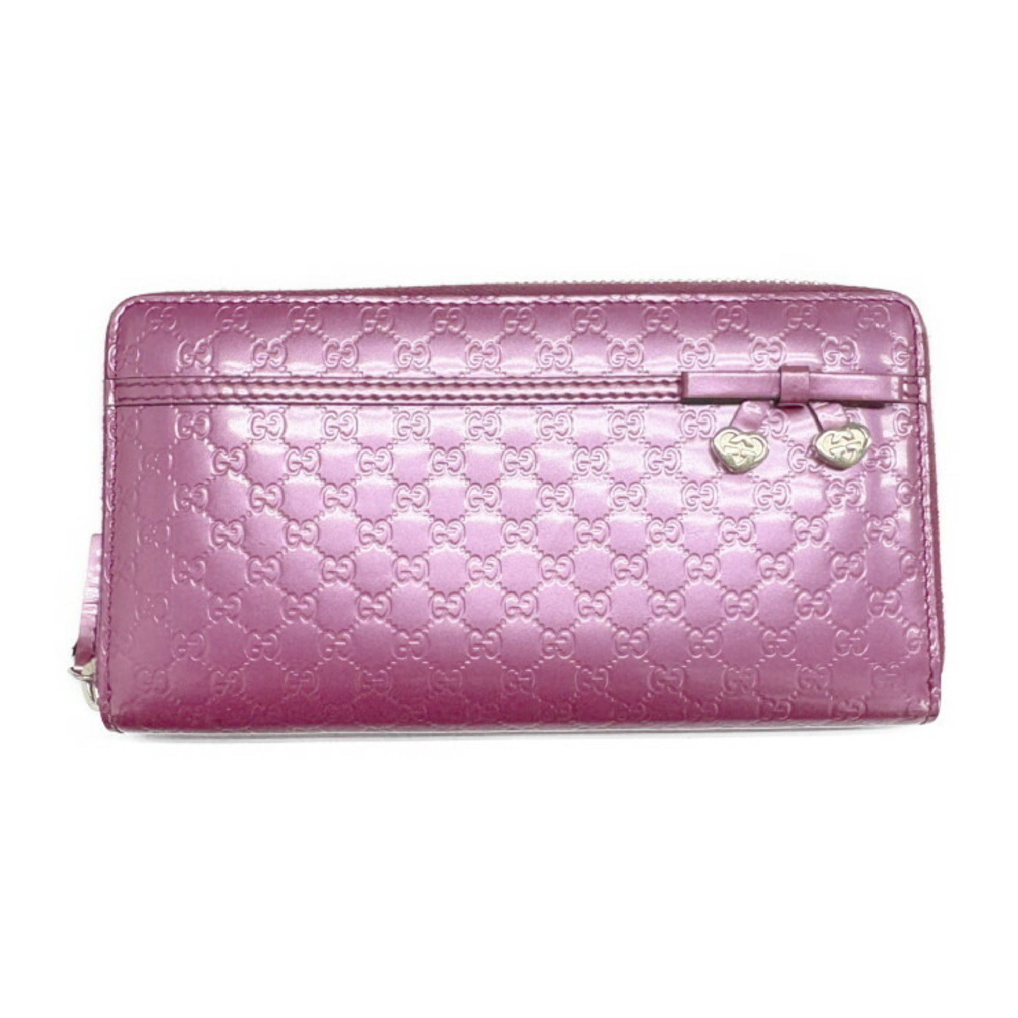 Gucci Pink Purple Patent Leather Long Wallet (Bi-Fold) (Pre-Owned)