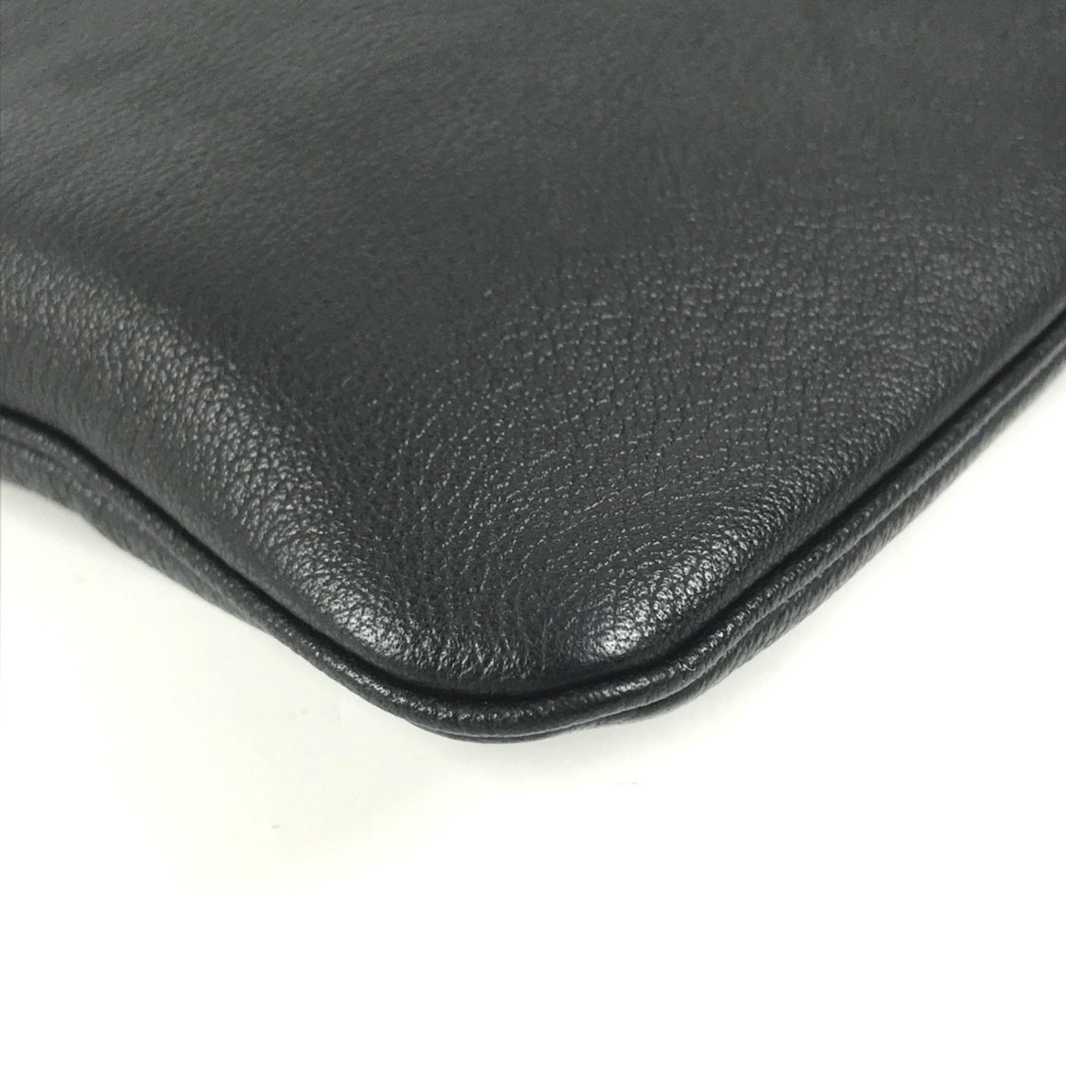 Versace Black Leather Clutch Bag Handbag (Pre-Owned)