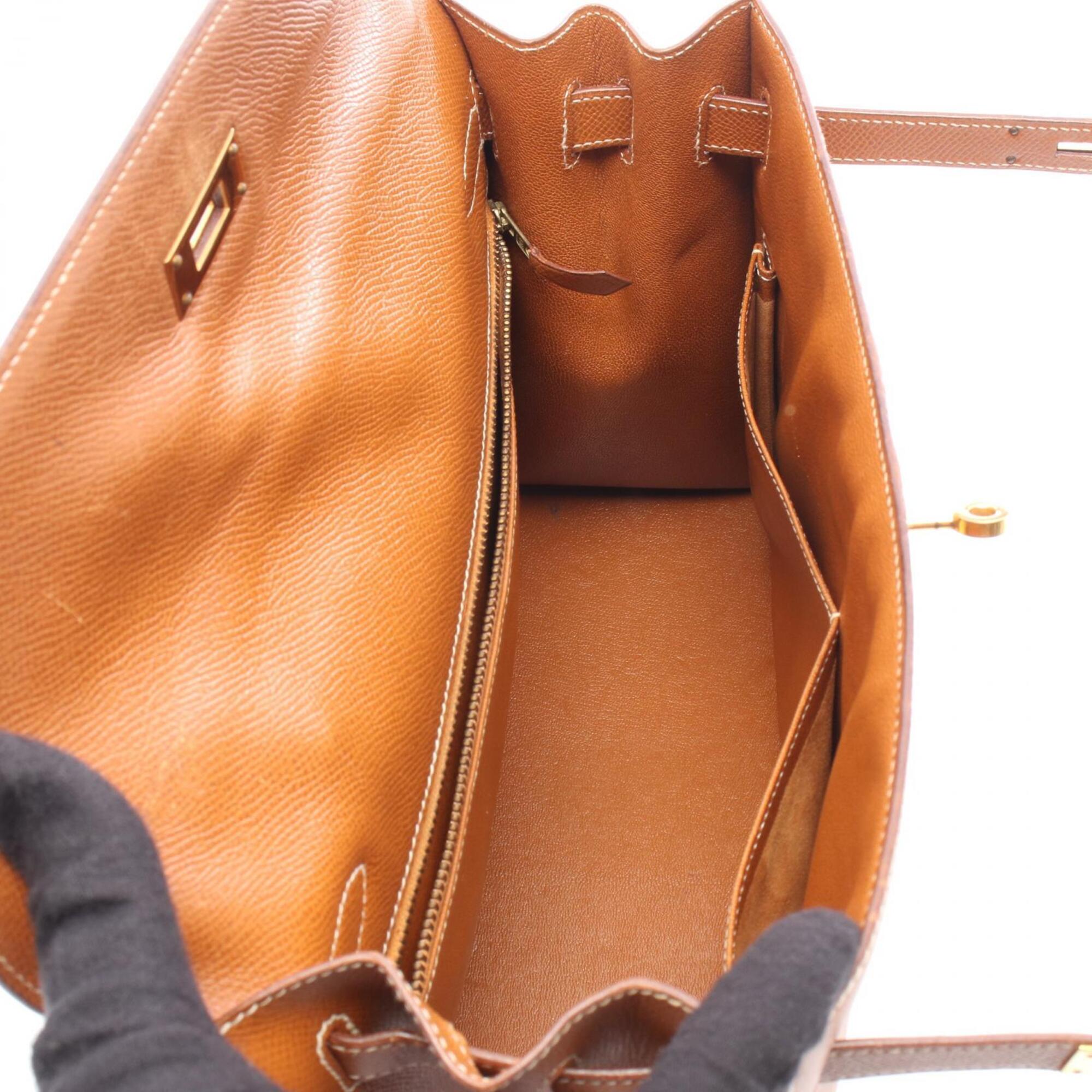 Hermes Brown Courchevel Leather Handbag (Pre-Owned)