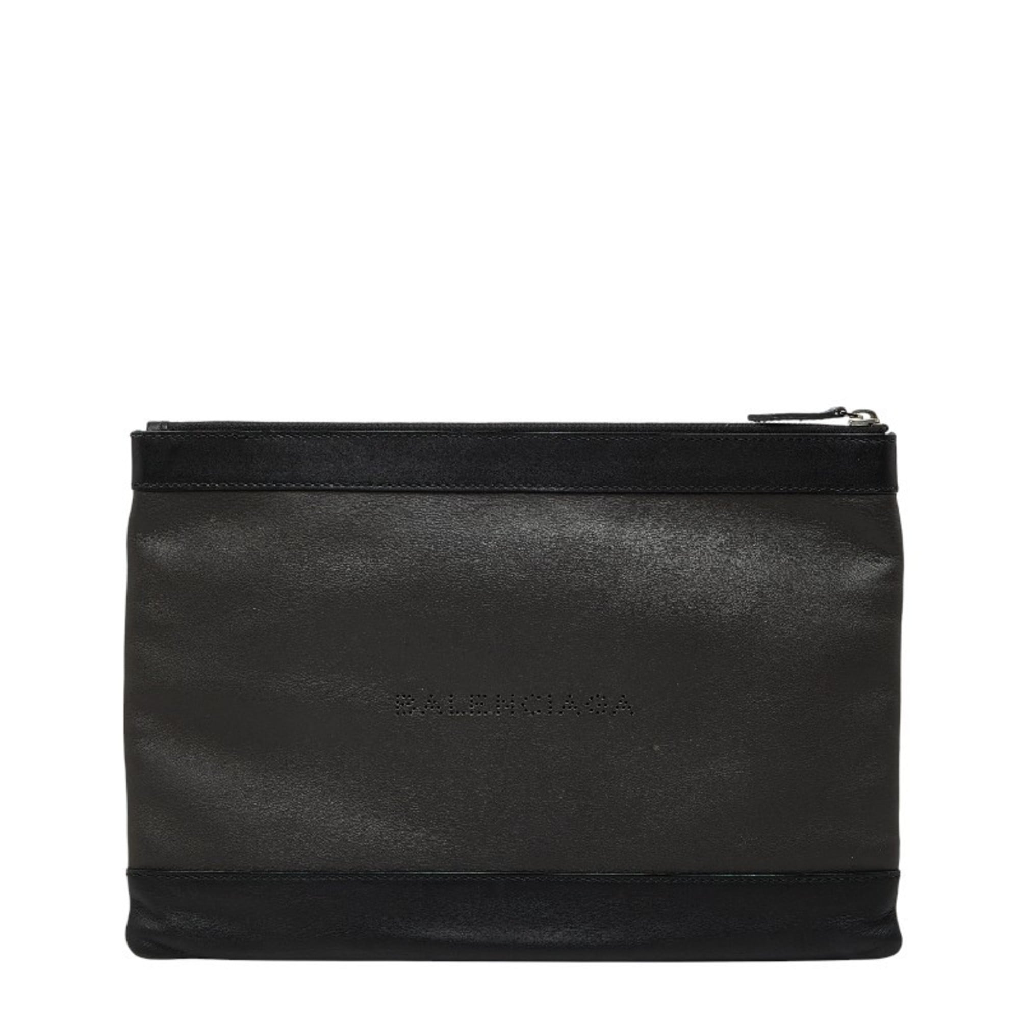 Balenciaga Black Leather Clutch Bag (Pre-Owned)