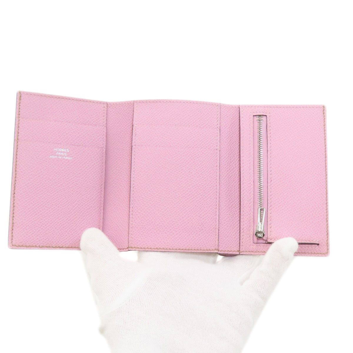 Hermes Brown Pink Epsom Leather Wallet (Bi-Fold) (Pre-Owned)