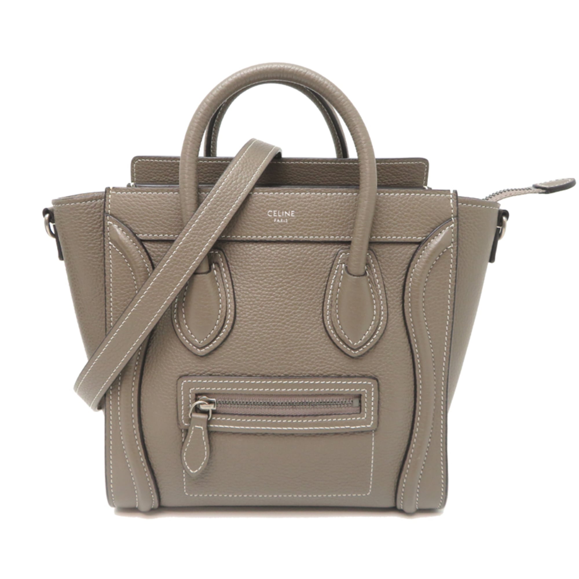 Celine Grayish Leather Handbag (Pre-Owned)
