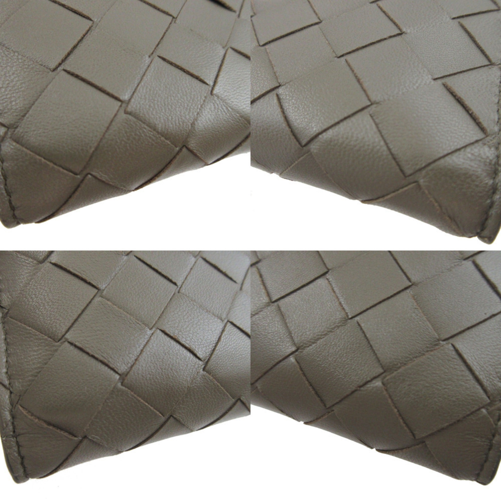 Bottega Veneta Khaki Light Blue Leather Wallet (Bi-Fold) (Pre-Owned)