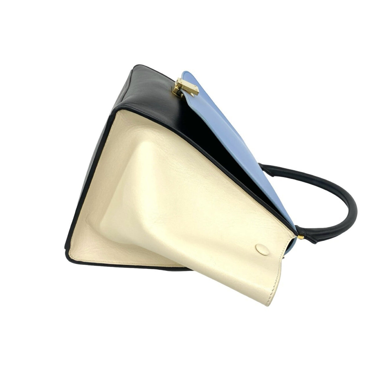 Celine Black Blue Ivory Leather Handbag Shoulder Bag (Pre-Owned)