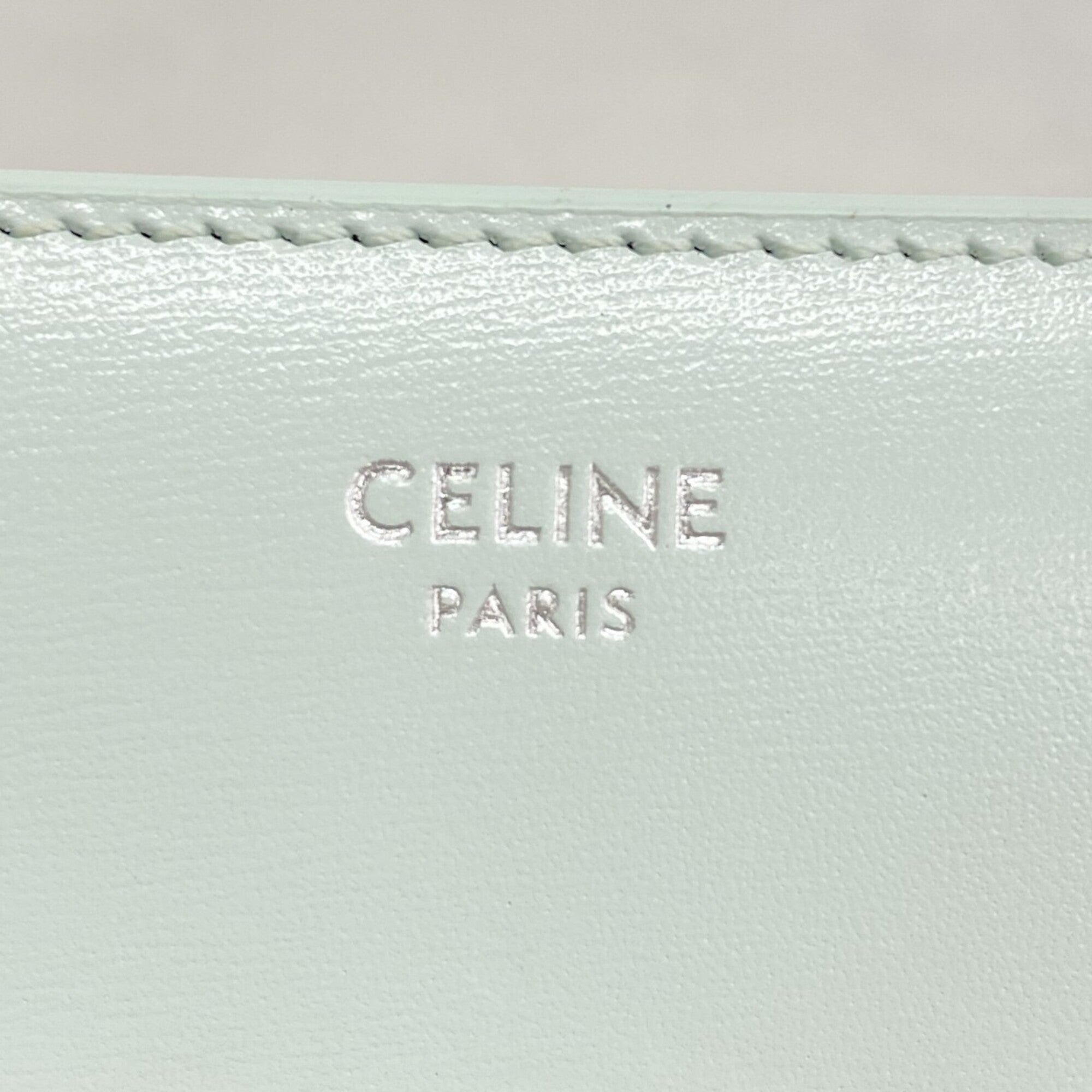 Celine Light Blue Leather Wallet (Tri-Fold) (Pre-Owned)