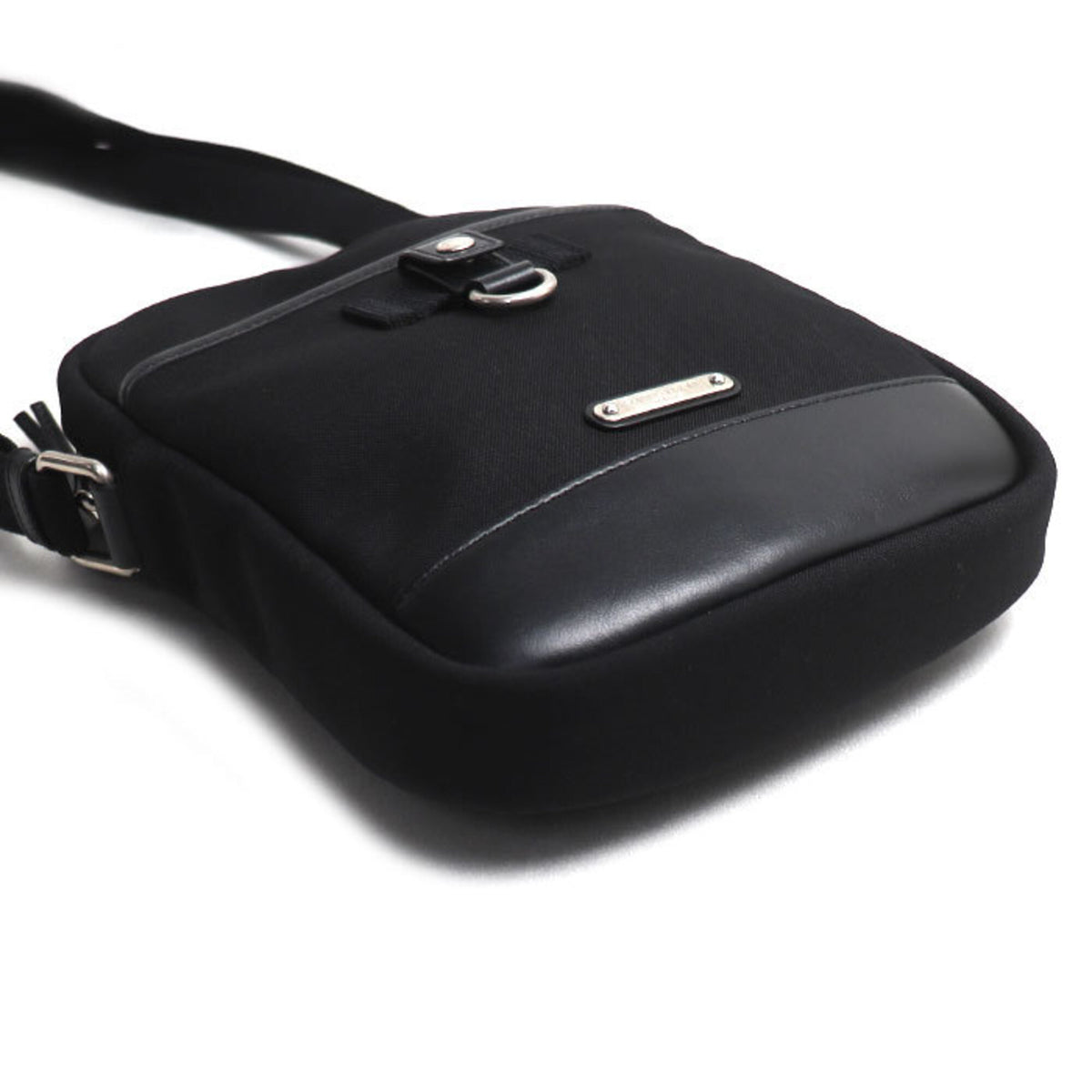 Saint Laurent Black Canvas Leather Shoulder Bag (Pre-Owned)