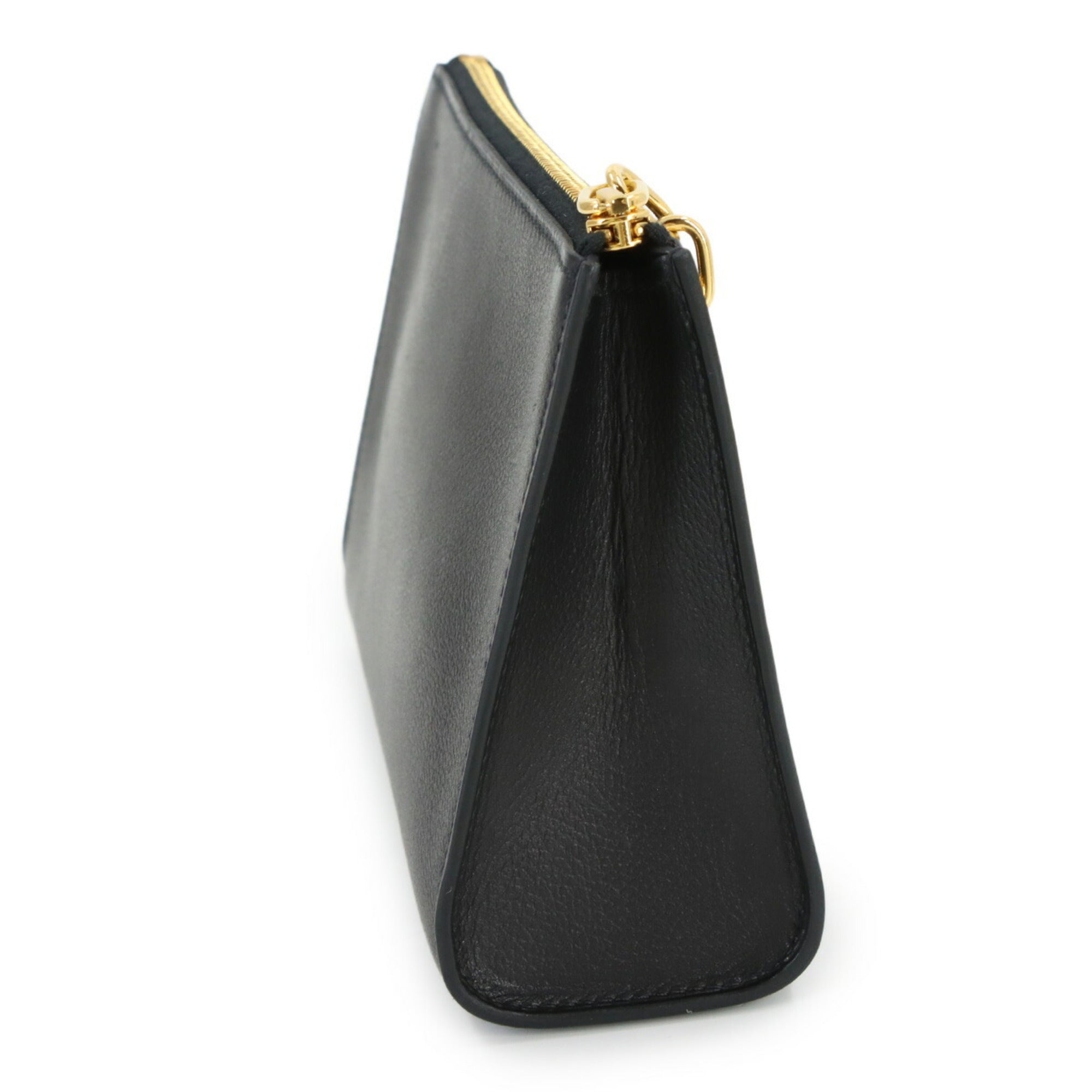 Hermes Black Evercalf Leather Pouch (Pre-Owned)