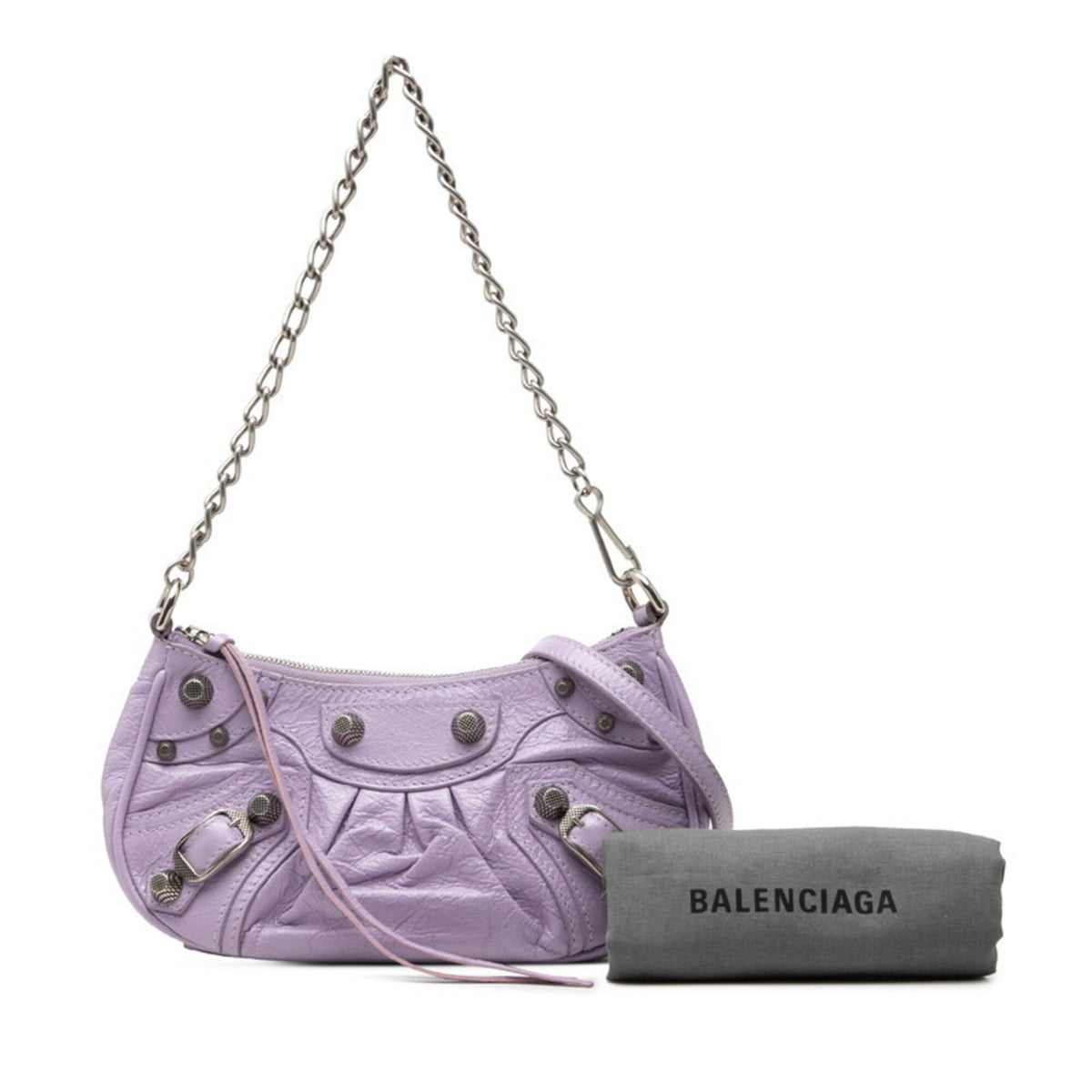 Balenciaga Purple Leather Handbag Shoulder Bag (Pre-Owned)