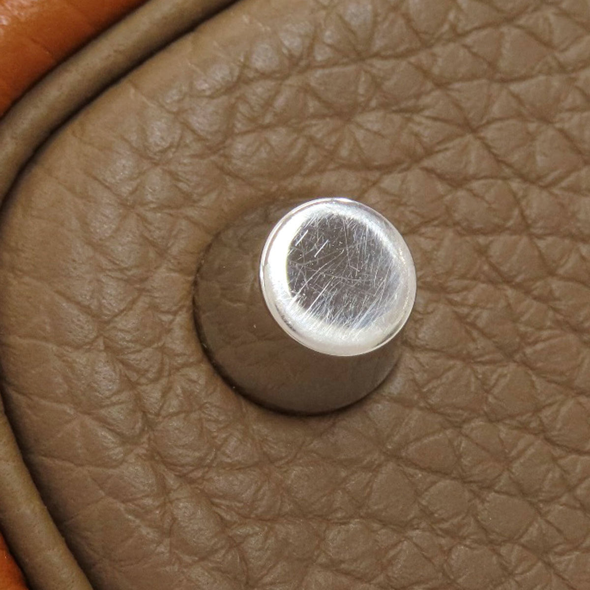 Hermes Picotin Cream Gold Grayish Taurillon Clemence Leather Handbag (Pre-Owned)