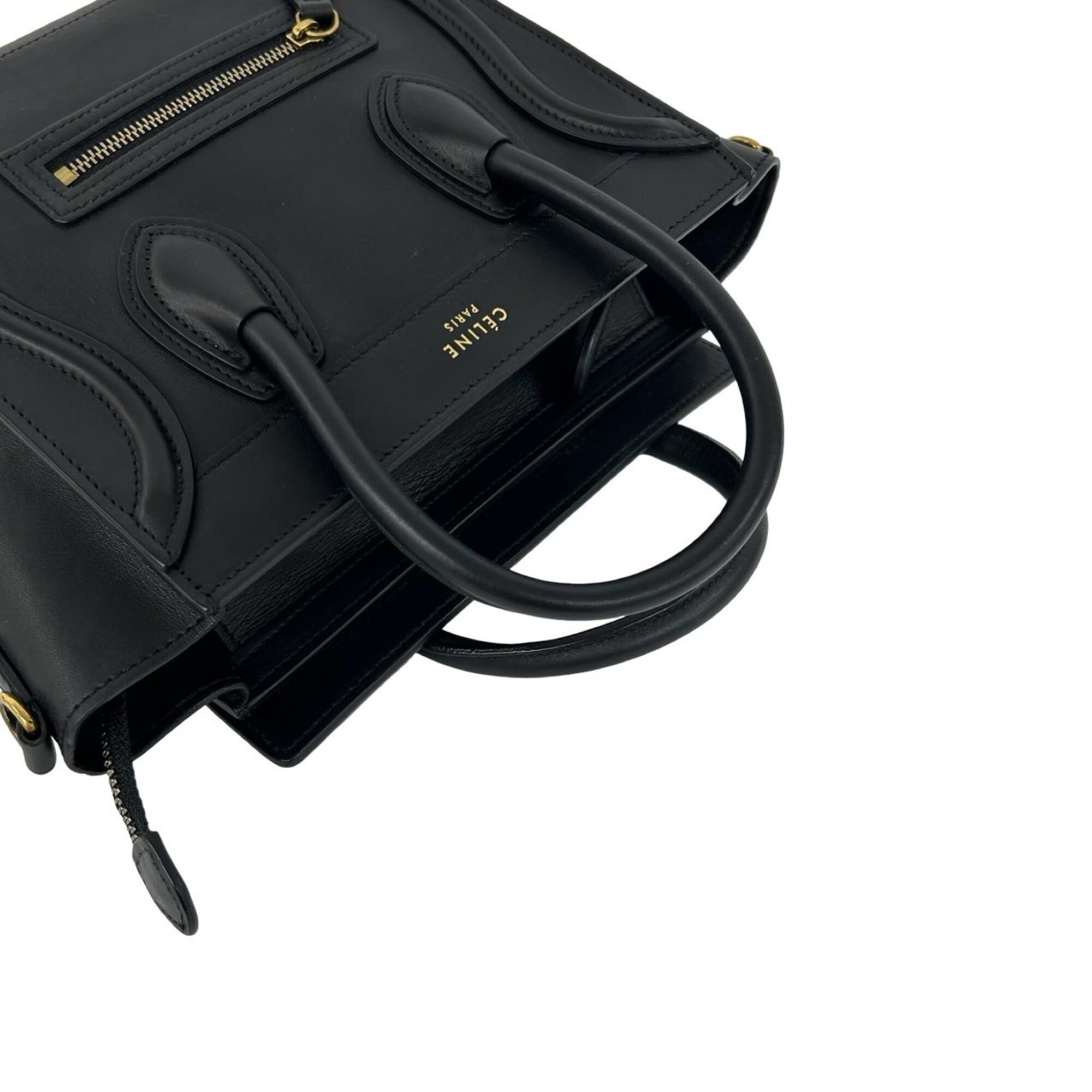 Celine Black Leather Handbag Shoulder Bag (Pre-Owned)