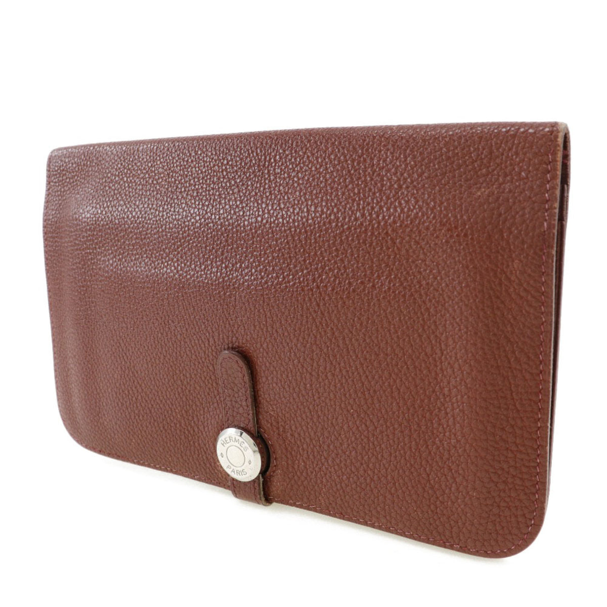 Hermes Bordeaux Taurillon Clemence Leather Coin Purse/Coin Case (Pre-Owned)