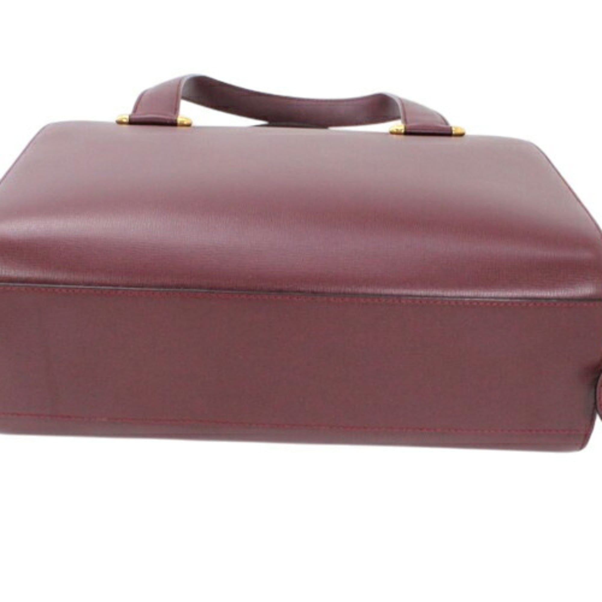 Cartier Must Bordeaux Leather Handbag Shoulder Bag (Pre-Owned)