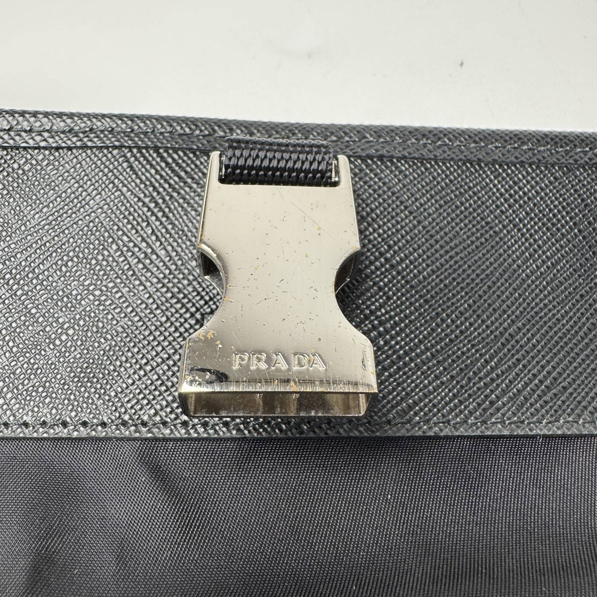 Prada Black Nylon Leather Shoulder Bag (Pre-Owned)