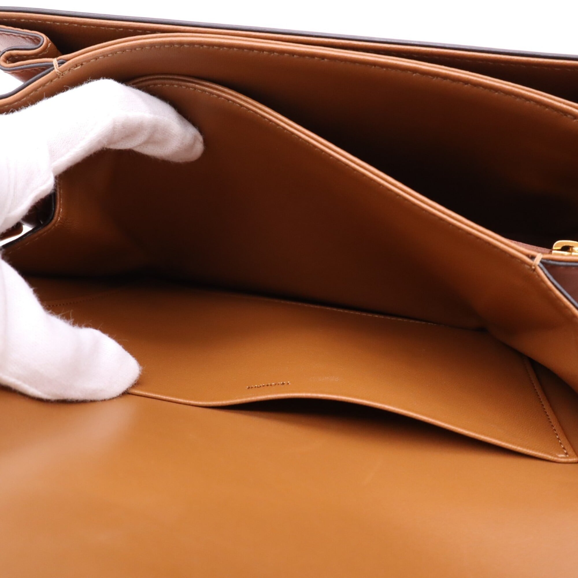 Celine Beige Brown Canvas Leather Shoulder Bag (Pre-Owned)