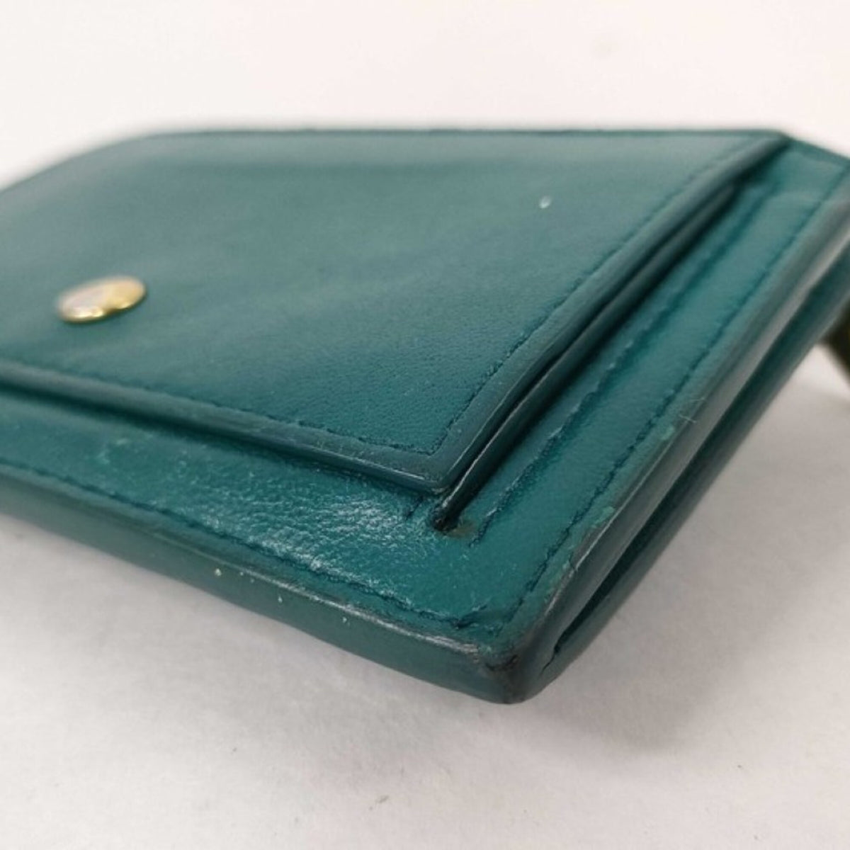 Bottega Veneta Intrecciato Green Leather Coin Purse/Coin Case (Pre-Owned)