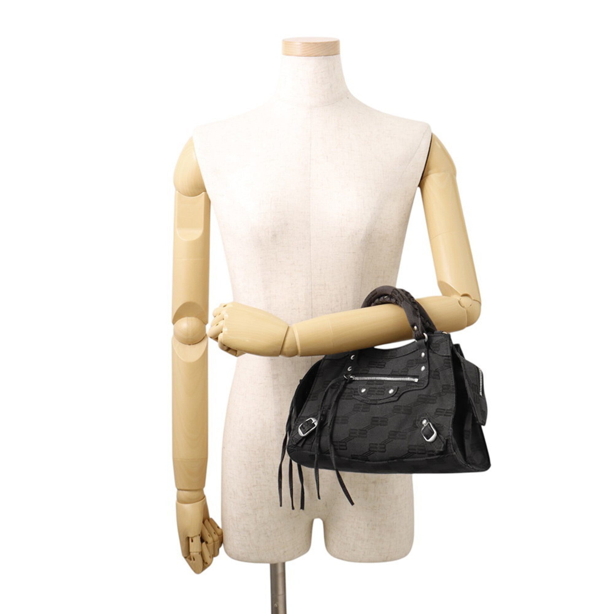 Balenciaga Gray Canvas Handbag Shoulder Bag (Pre-Owned)