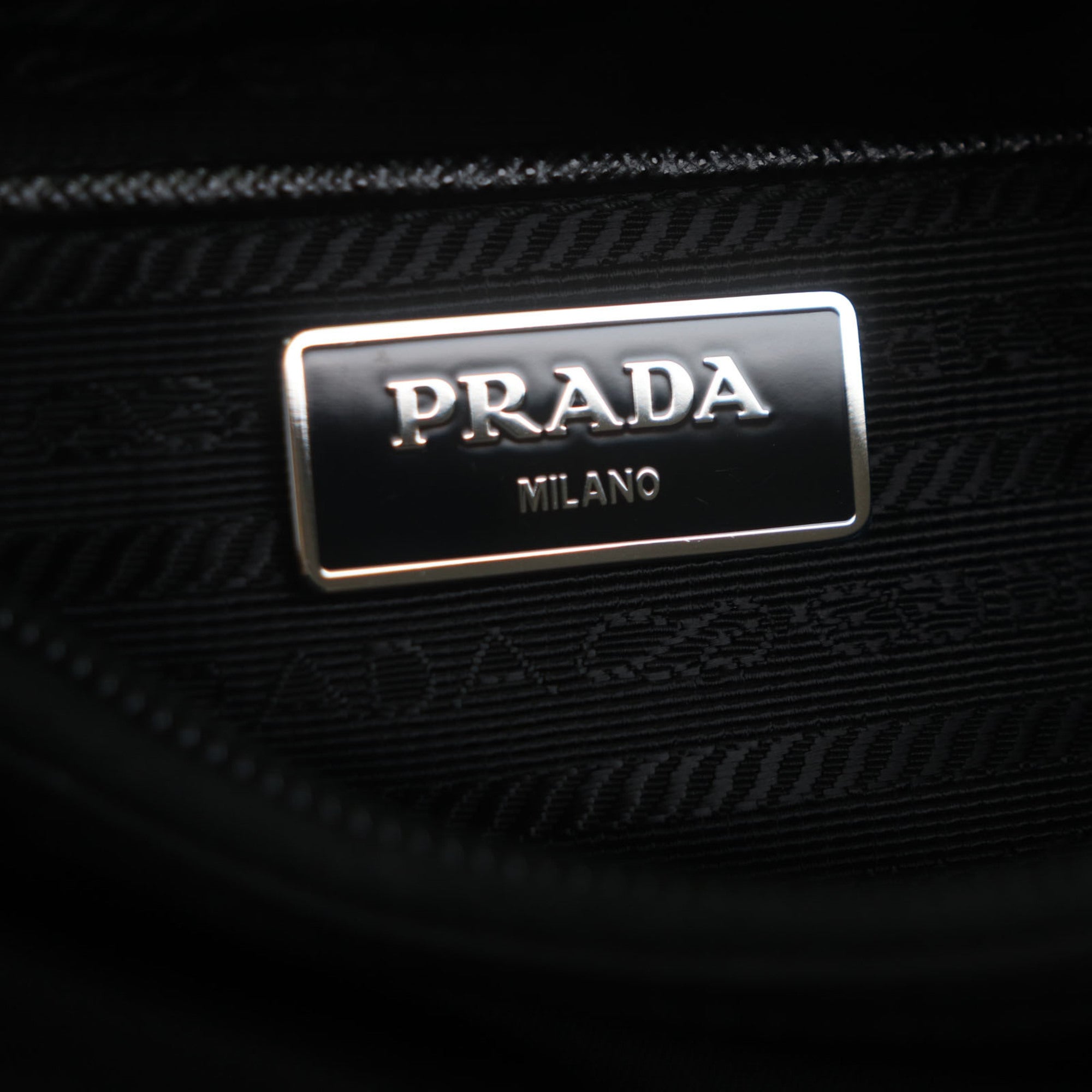 Prada Black Nylon Saffiano Triangle Pouch Shoulder Bag (Pre-Owned)