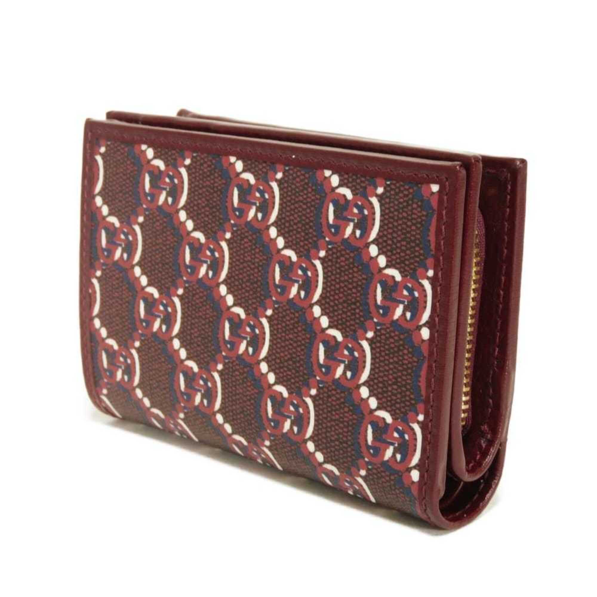 Gucci Bordeaux Red Color Gg Supreme Wallet (Bi-Fold) (Pre-Owned)