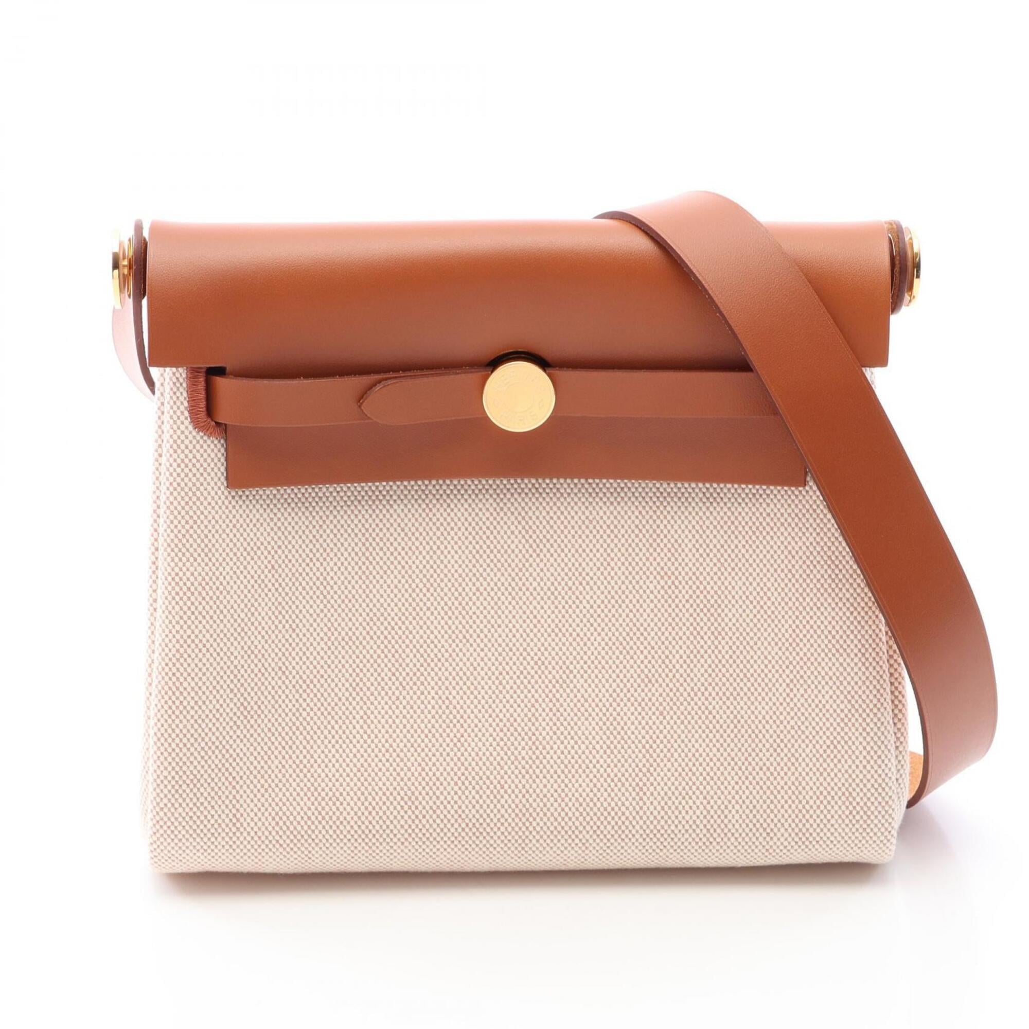 Hermes Brown Ecru Ivory Toile H Handbag Shoulder Bag (Pre-Owned)