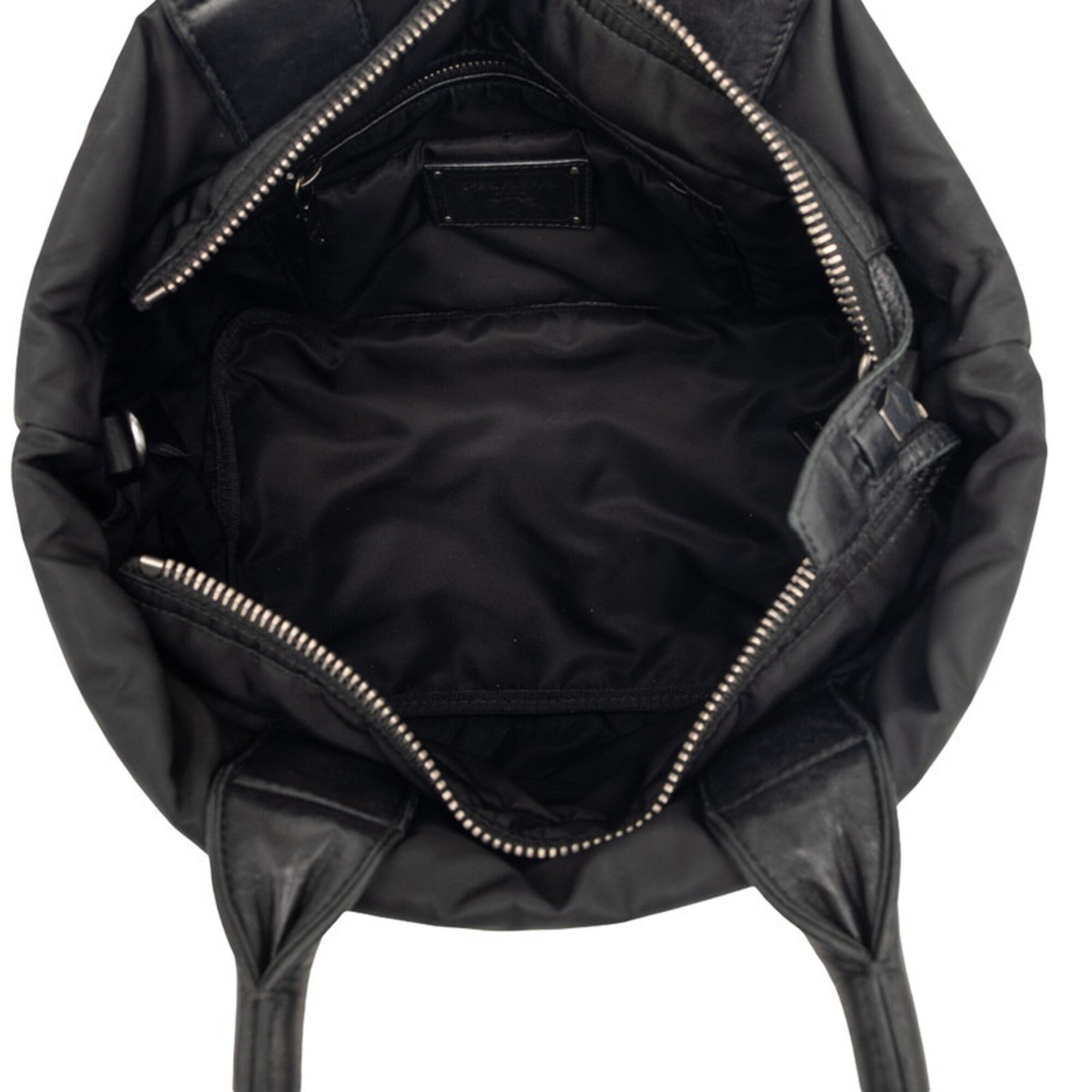 Prada Black Gray Nylon Handbag Shoulder Bag (Pre-Owned)