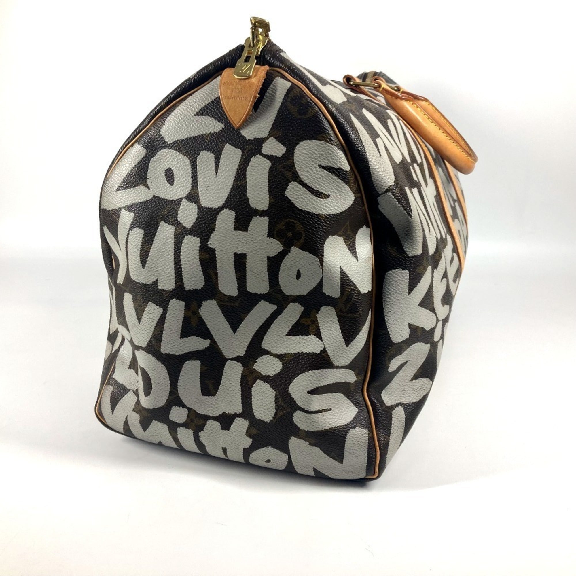 Louis Vuitton Brown Monogram White Monogram Graffiti Boston Bag (Pre-Owned)
