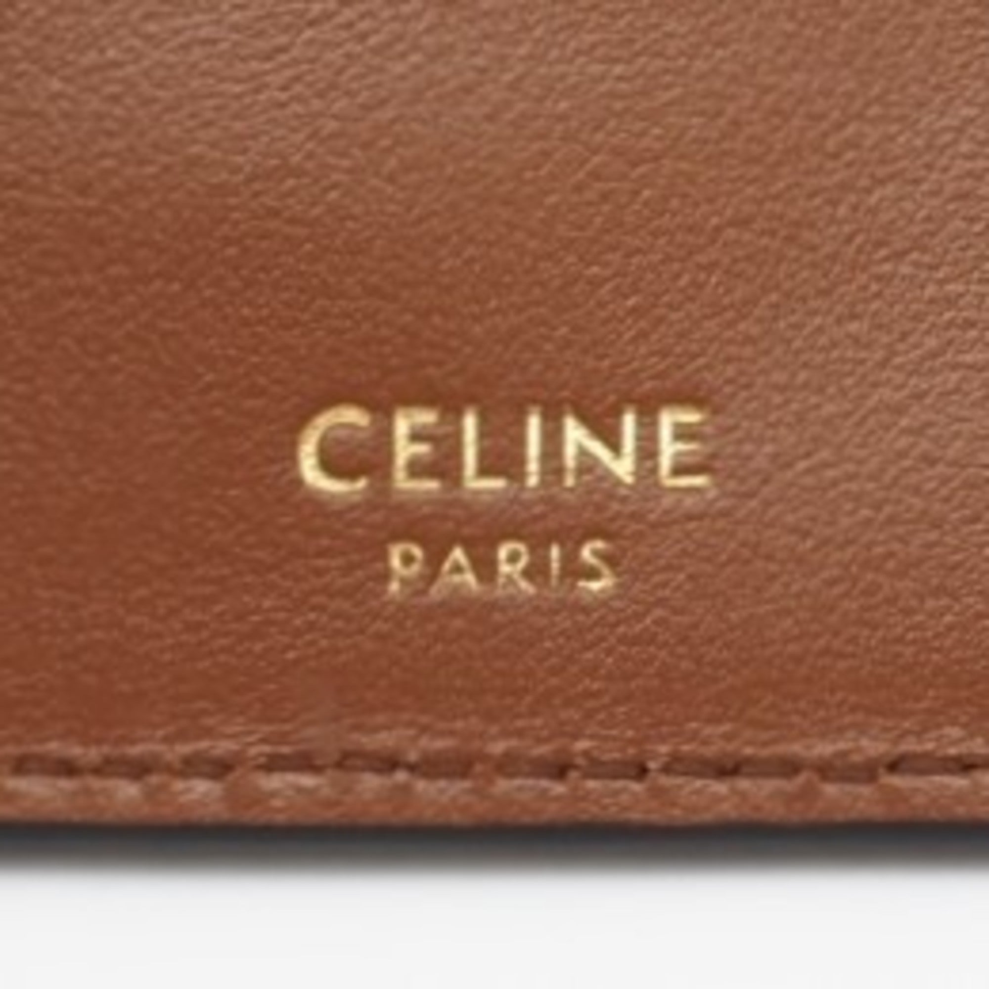 Celine Brown Satin Wallet (Tri-Fold) (Pre-Owned)