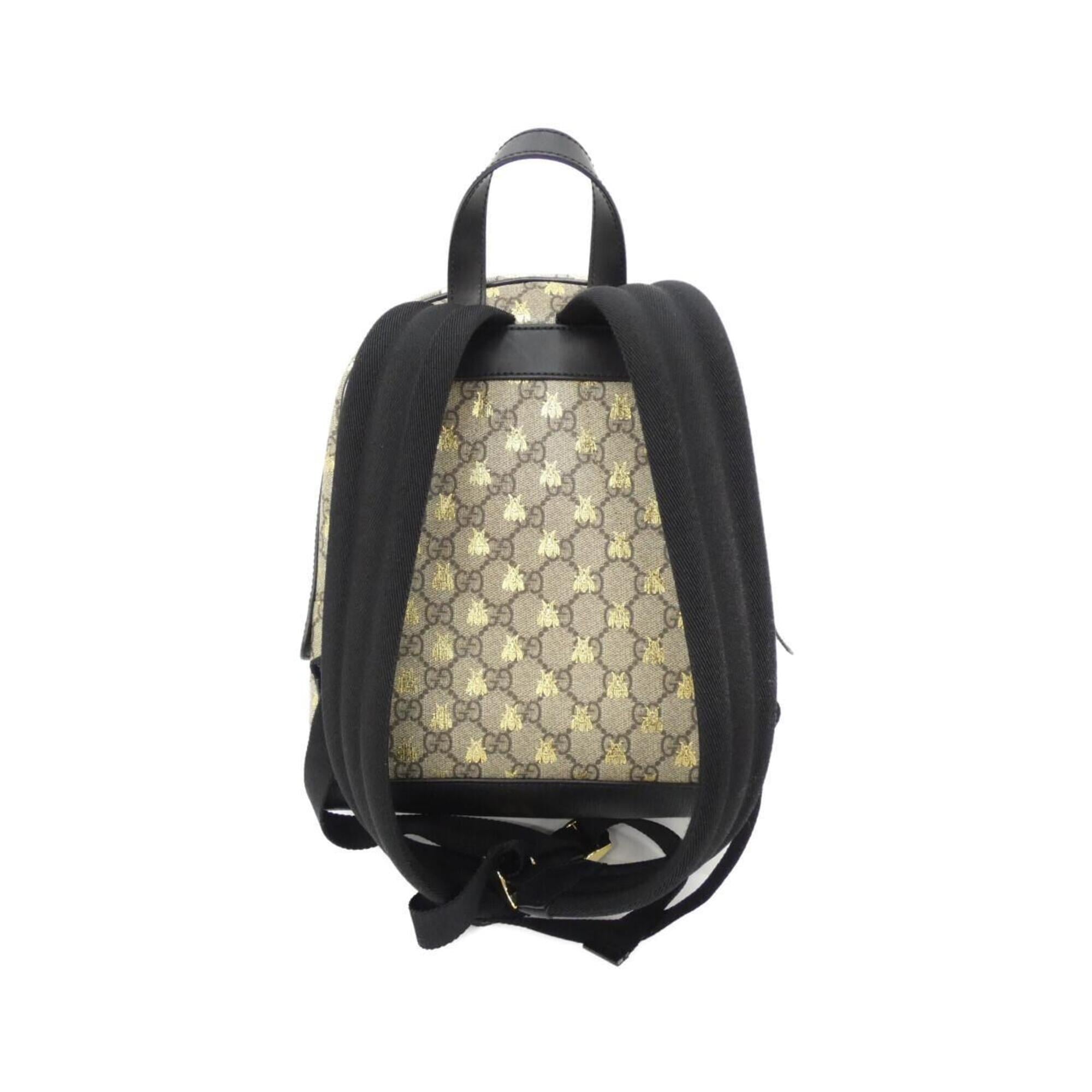 Gucci Beige Black Gg Supreme Backpack (Pre-Owned)