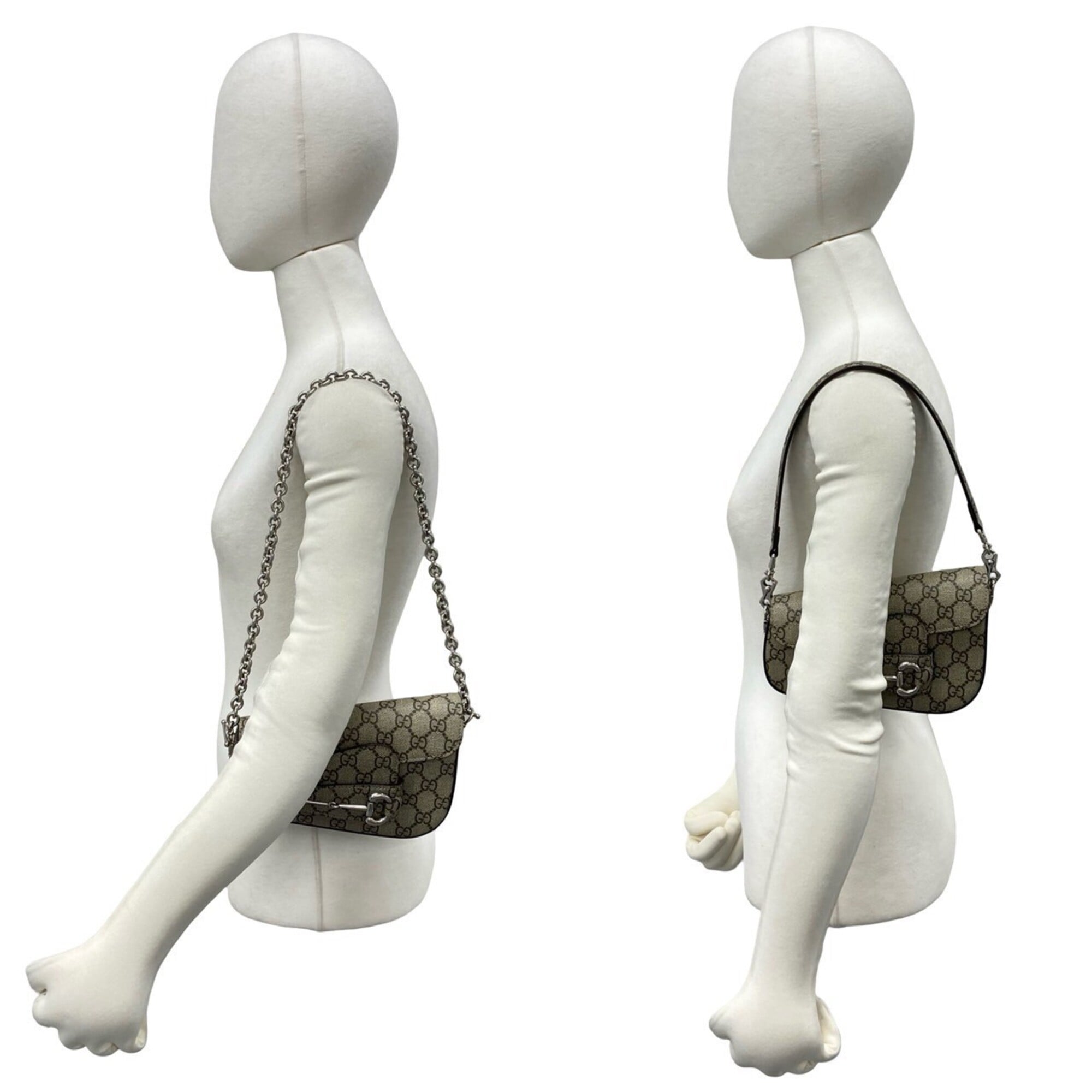 Gucci Brown Leather Pvc Handbag Shoulder Bag (Pre-Owned)