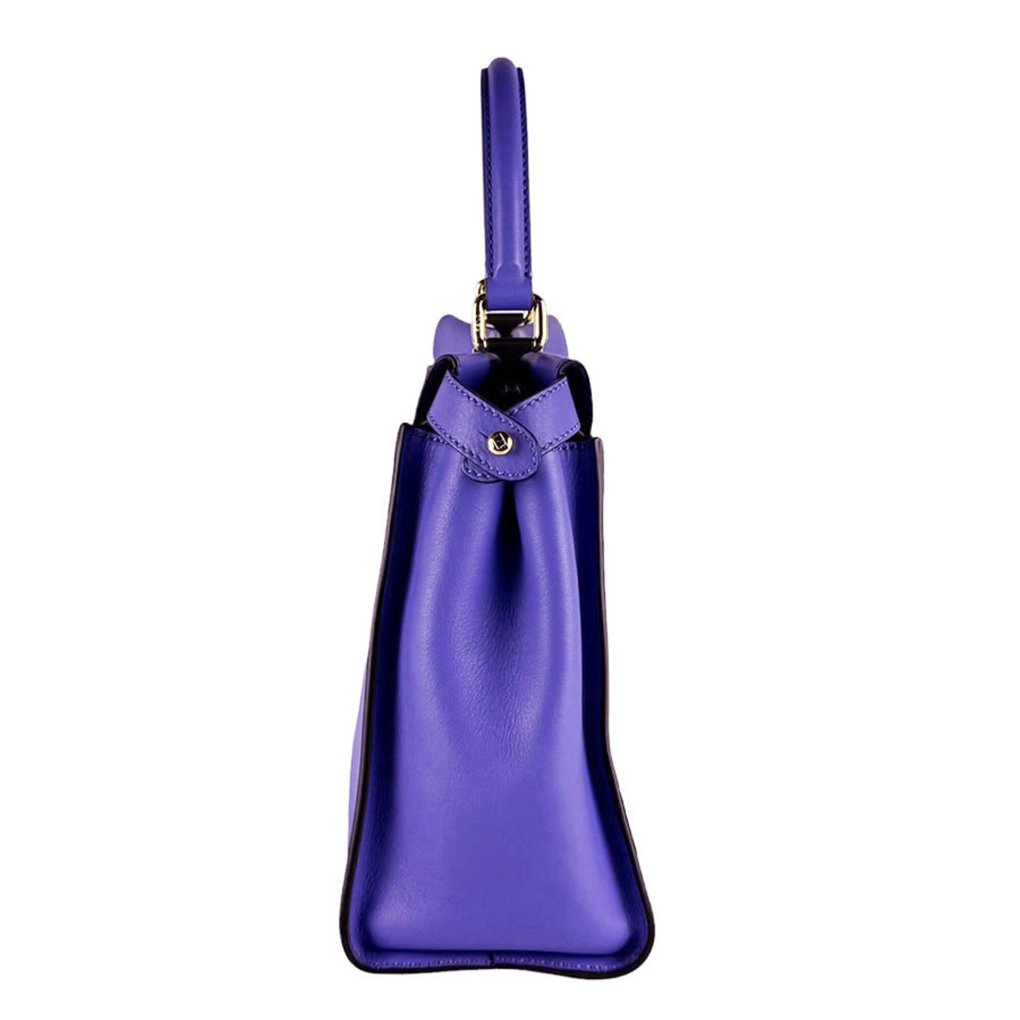 Fendi Purple Leather Handbag Shoulder Bag (Pre-Owned)