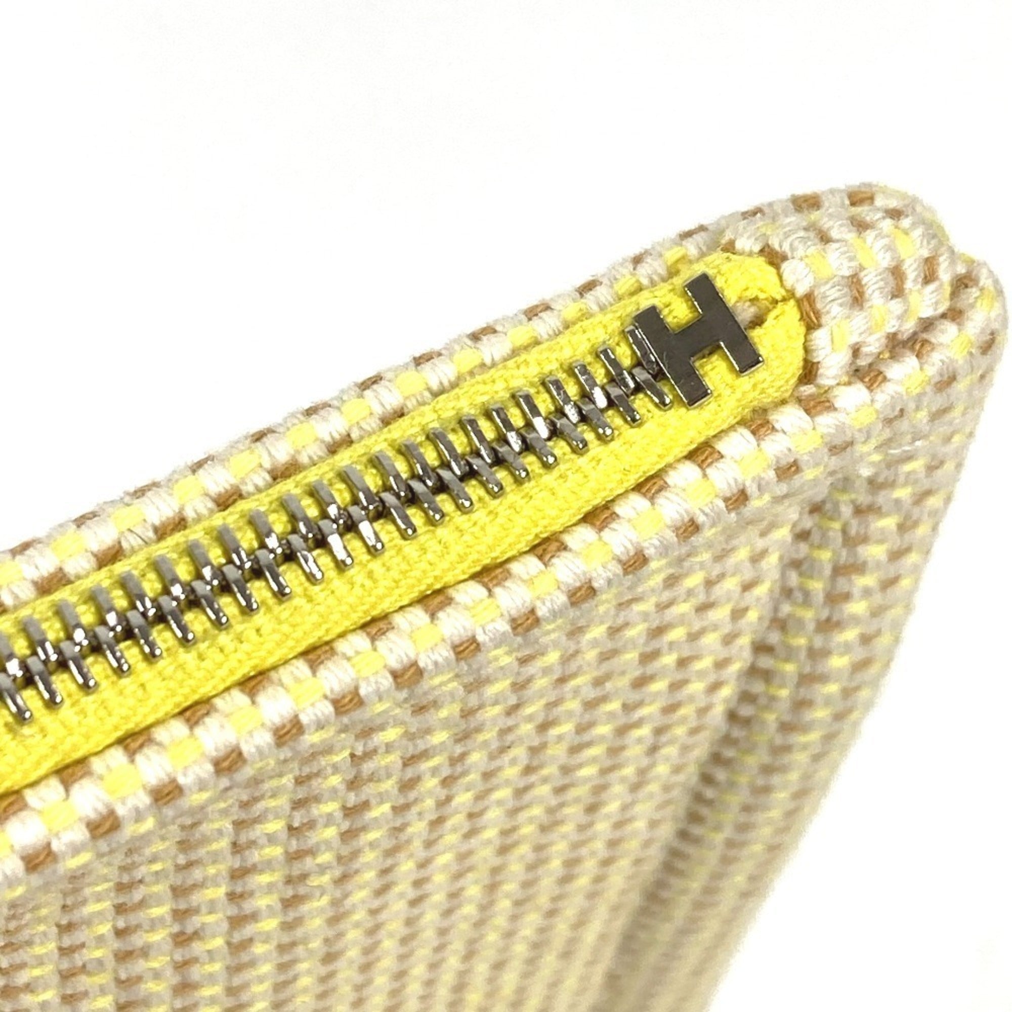 Hermes Yellow Embroidery Clutch Bag Handbag Pouch (Pre-Owned)