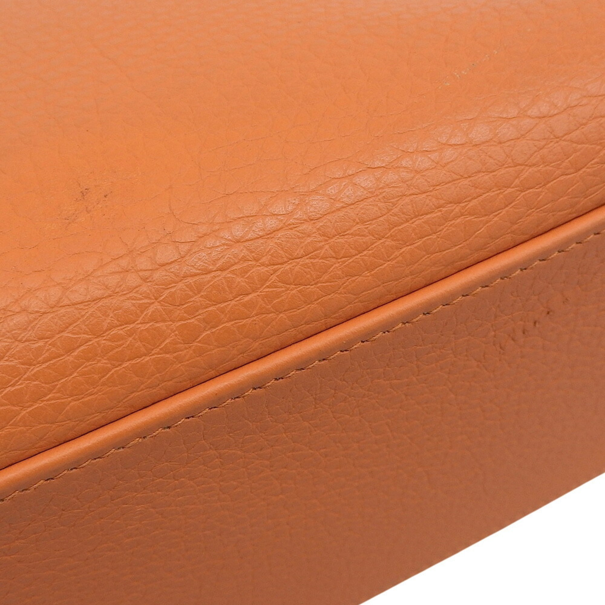 Hermes Orange Taurillon Clemence Leather Handbag Shoulder Bag (Pre-Owned)