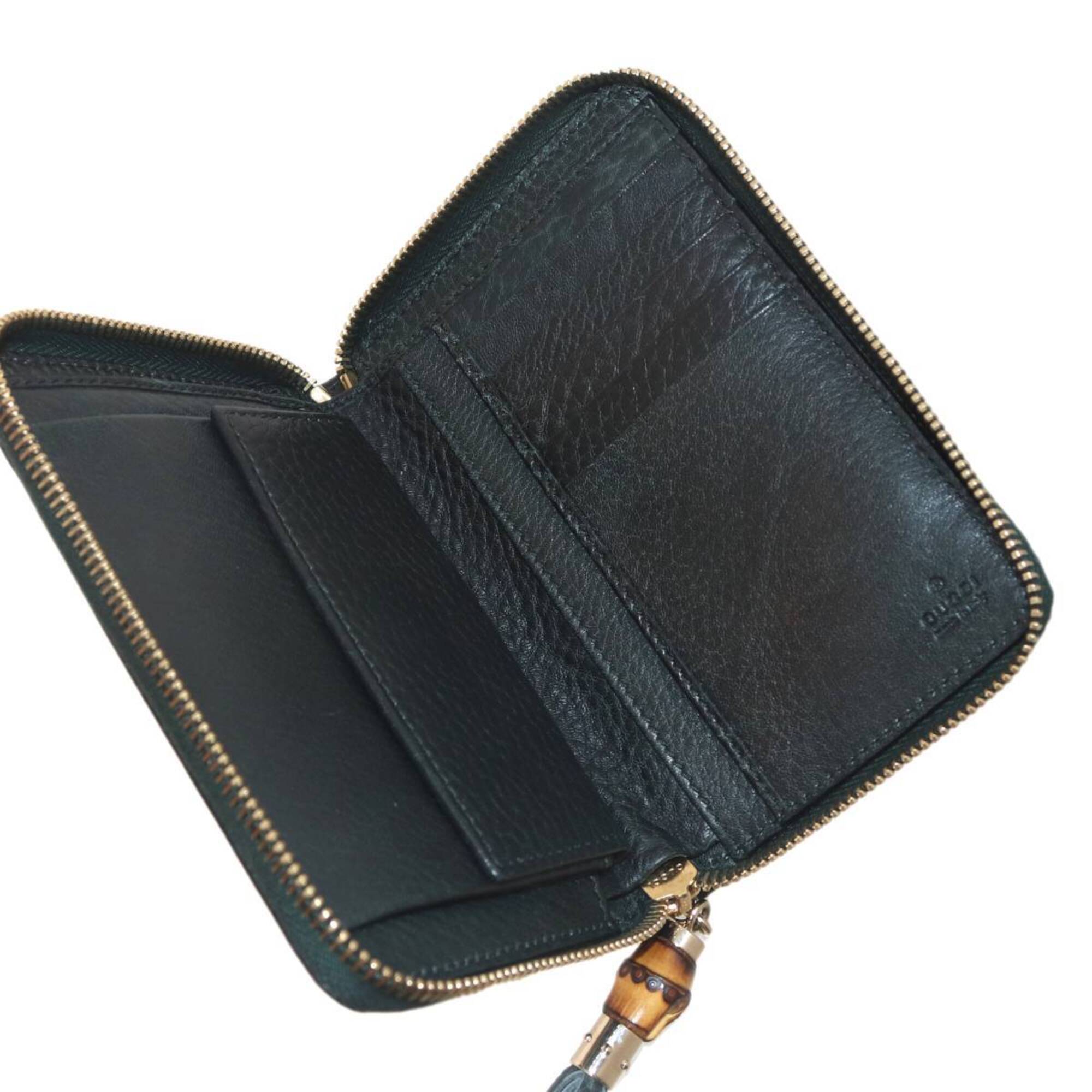 Gucci Diamante Beige Black Canvas Leather Wallet (Bi-Fold) (Pre-Owned)