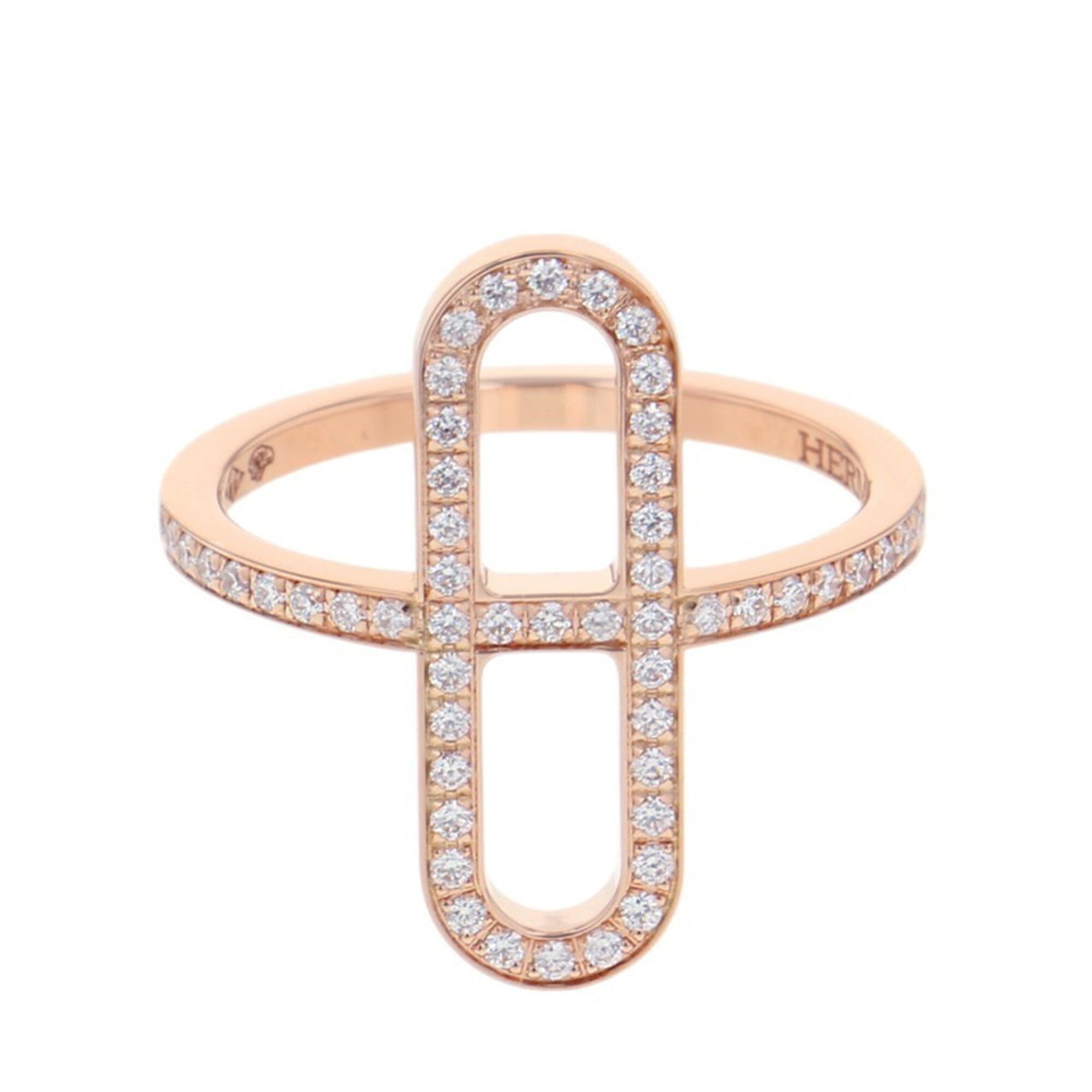 Hermes Chaine D'ancre Pink Gold (18K) Band Ring (Pre-Owned)