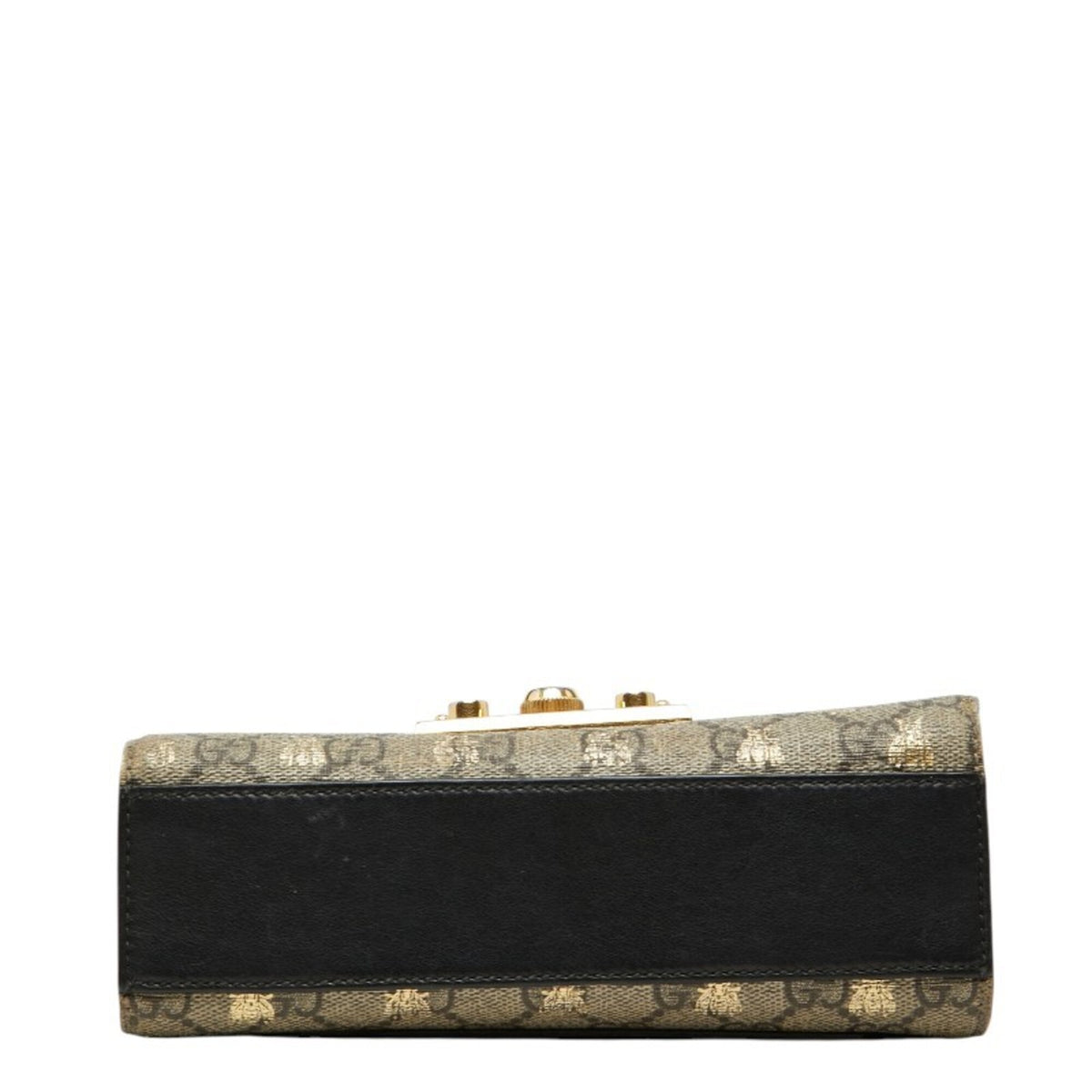Gucci Black Gold Leather Shoulder Bag (Pre-Owned)