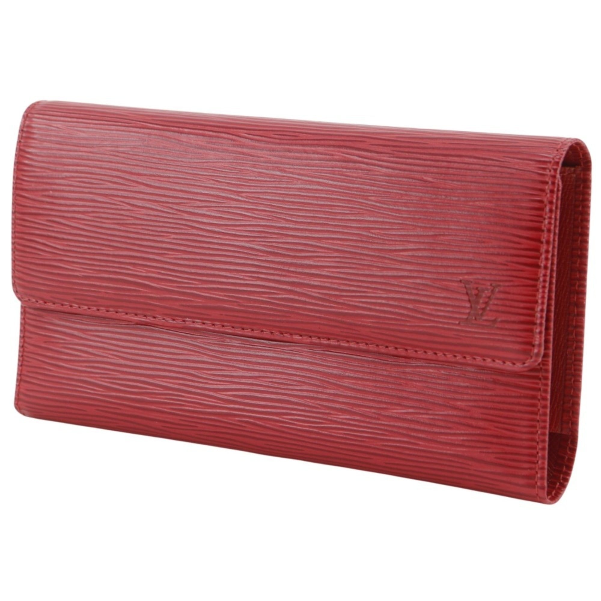 Louis Vuitton Epi Castilian Red Red Color Epi Leather Long Wallet (Bi-Fold) (Pre-Owned)
