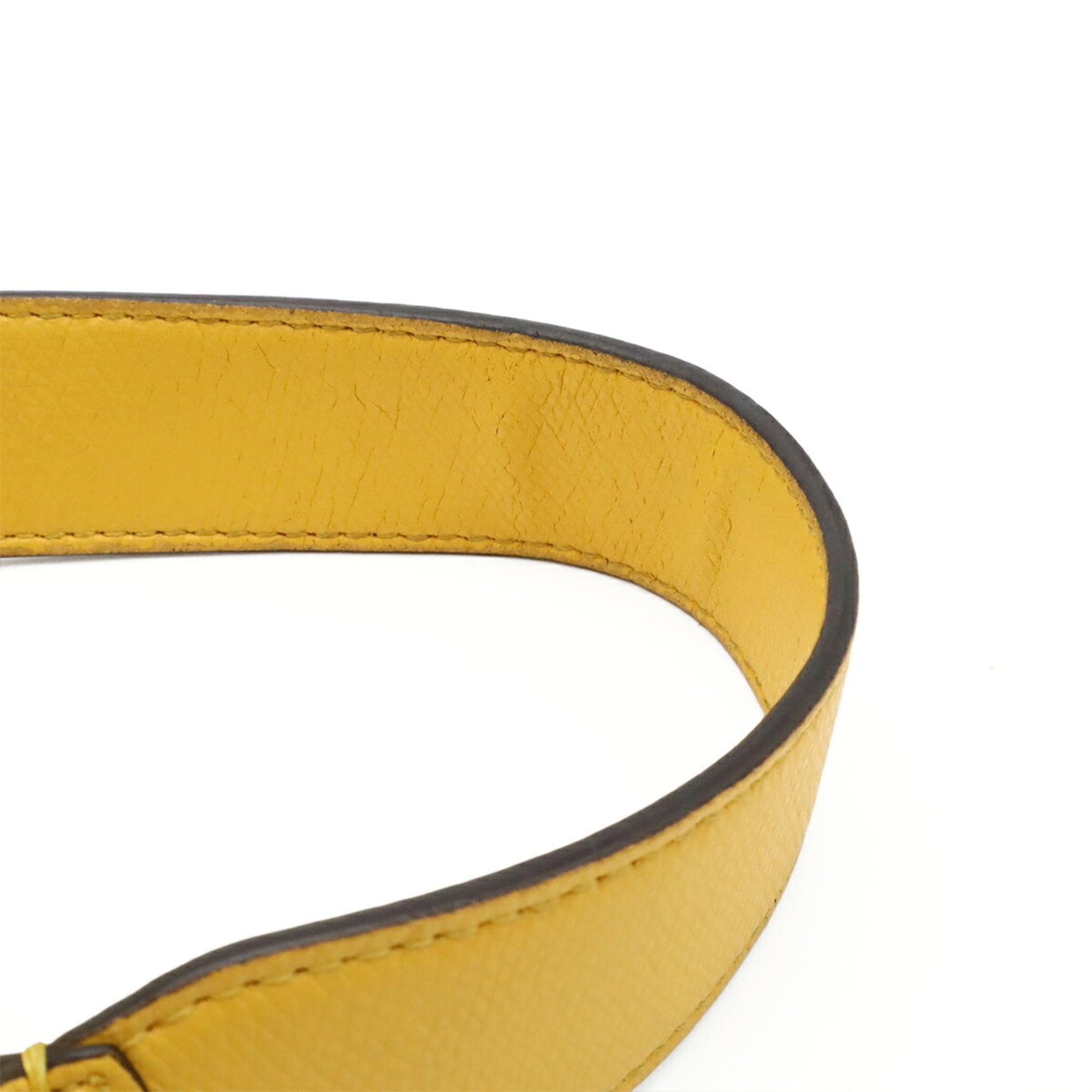 Fendi Yellow Leather Handbag Shoulder Bag (Pre-Owned)
