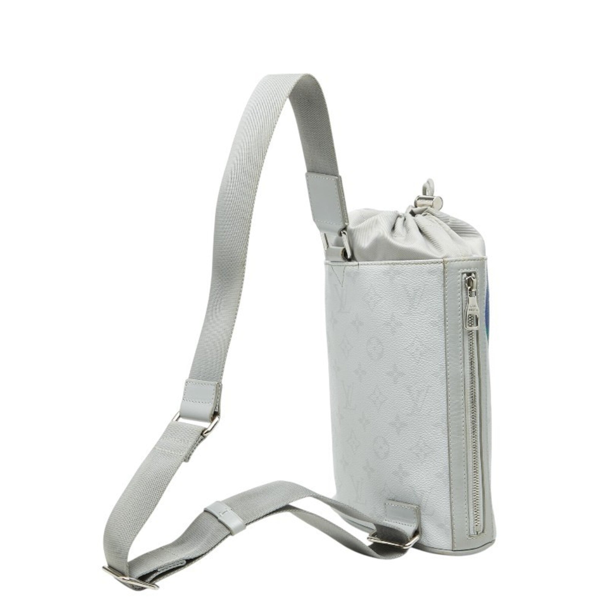 Louis Vuitton Blanc Gray White Pvc Leather Shoulder Bag Sling Bag (Pre-Owned)