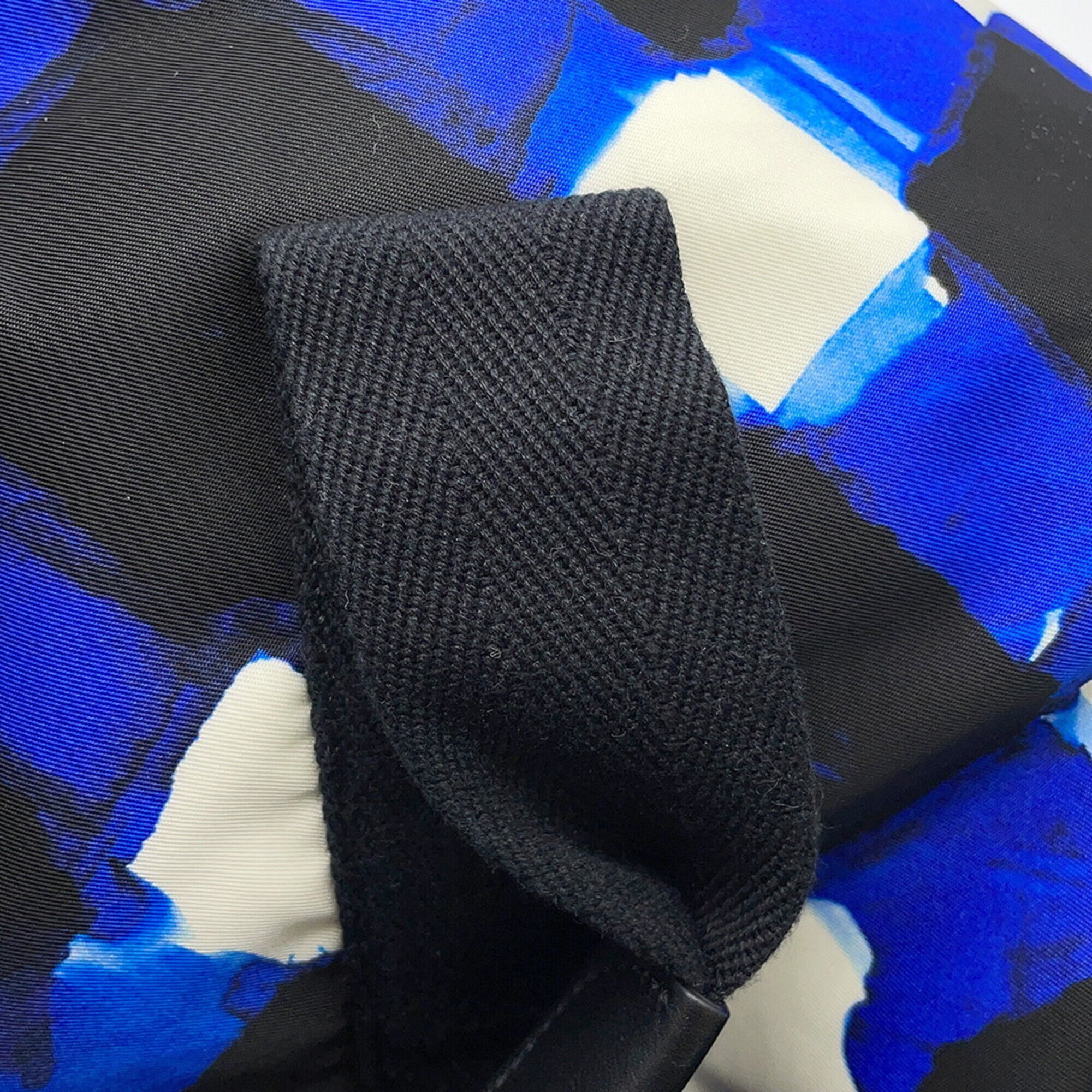 Chanel Black Blue White Nylon Handbag Shoulder Bag Tote Bag (Pre-Owned)