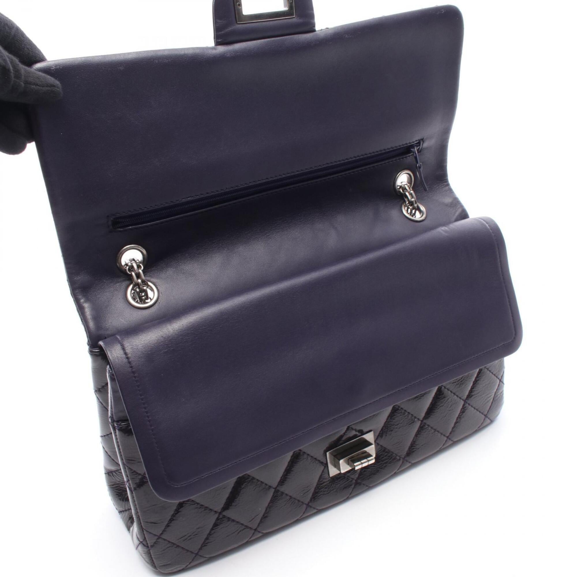 Chanel Purple Patent Leather Handbag Shoulder Bag (Pre-Owned)