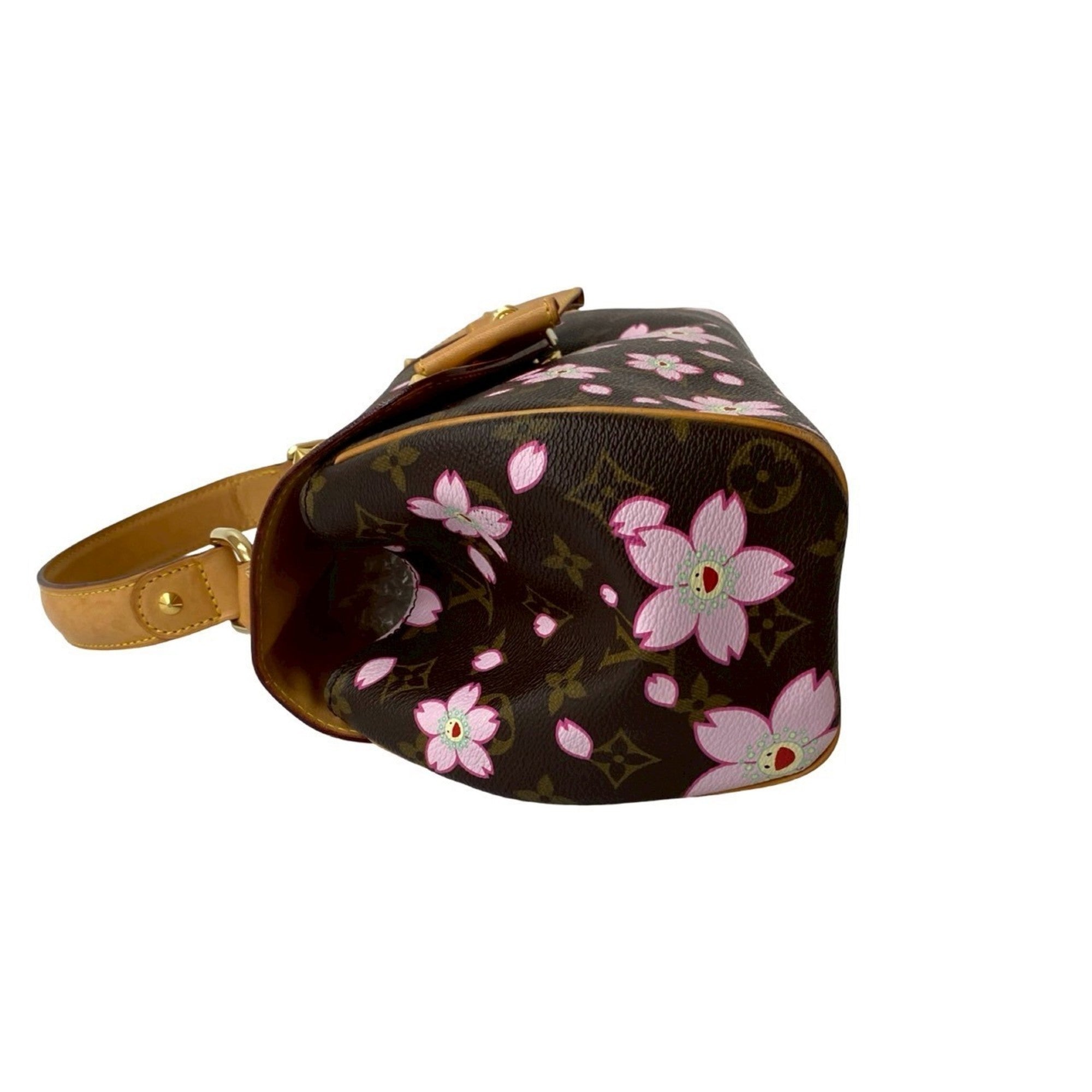 Louis Vuitton Brown Pink Leather Pvc Handbag (Pre-Owned)
