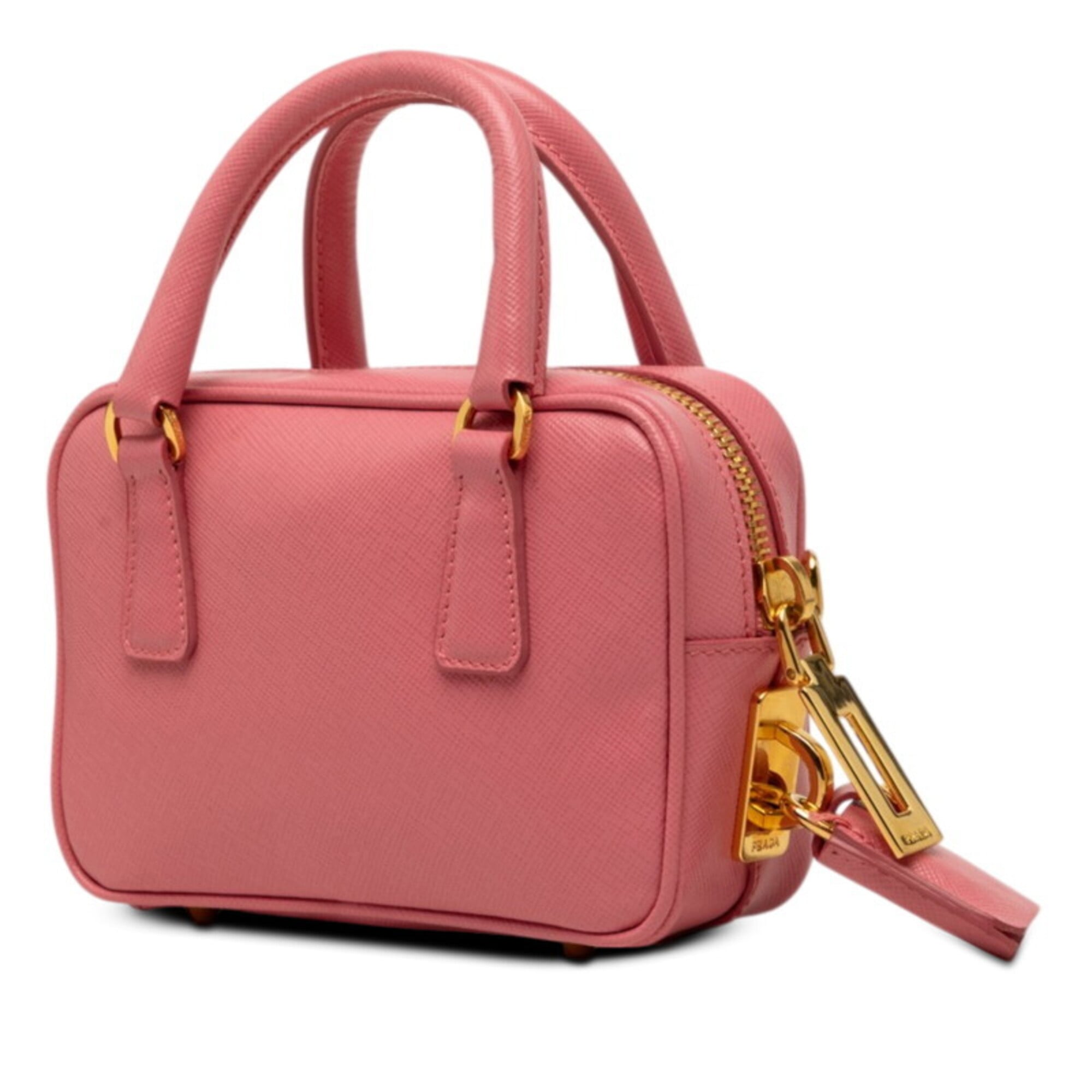 Prada Pink Leather Handbag Shoulder Bag (Pre-Owned)