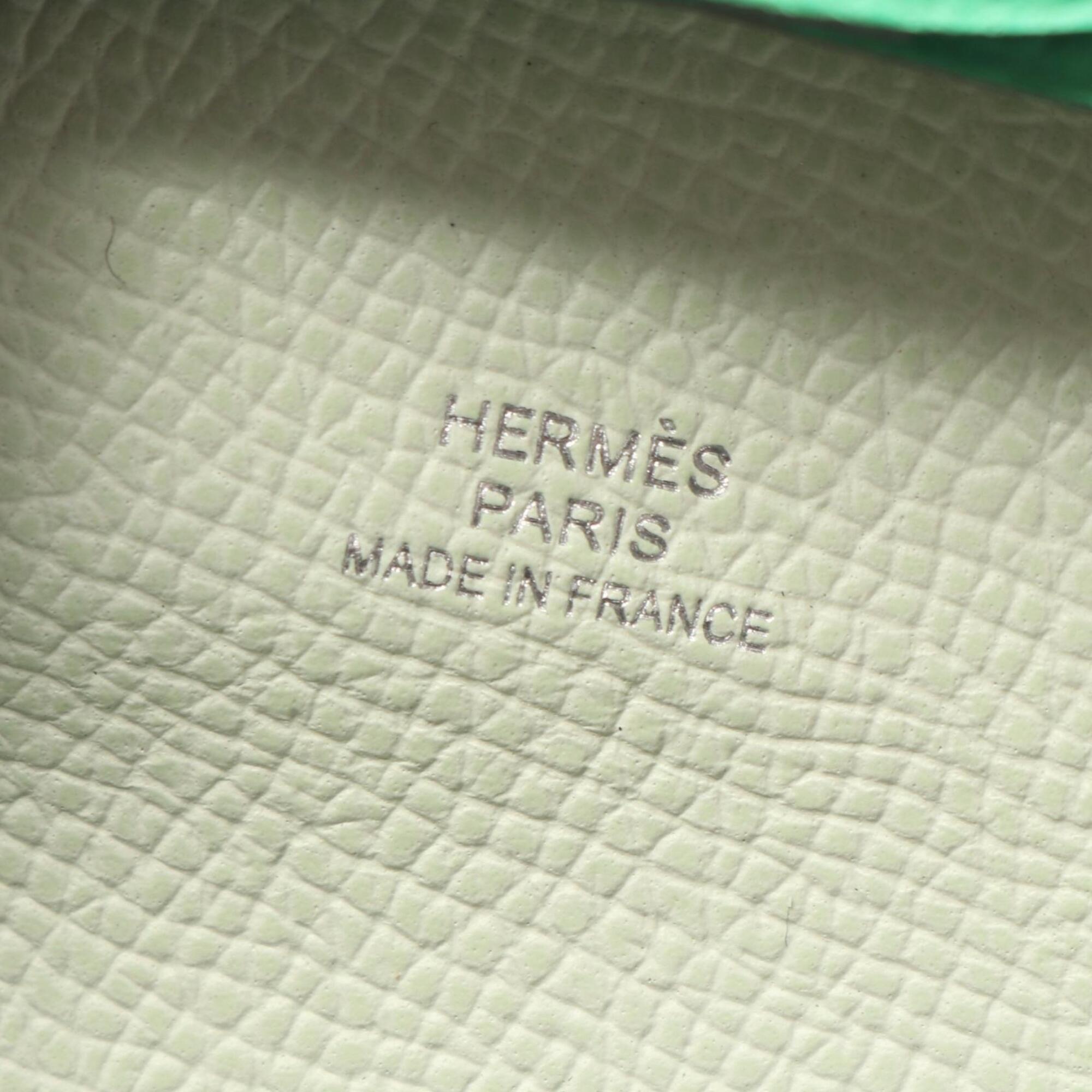 Hermes Green Leather Coin Purse/Coin Case (Pre-Owned)