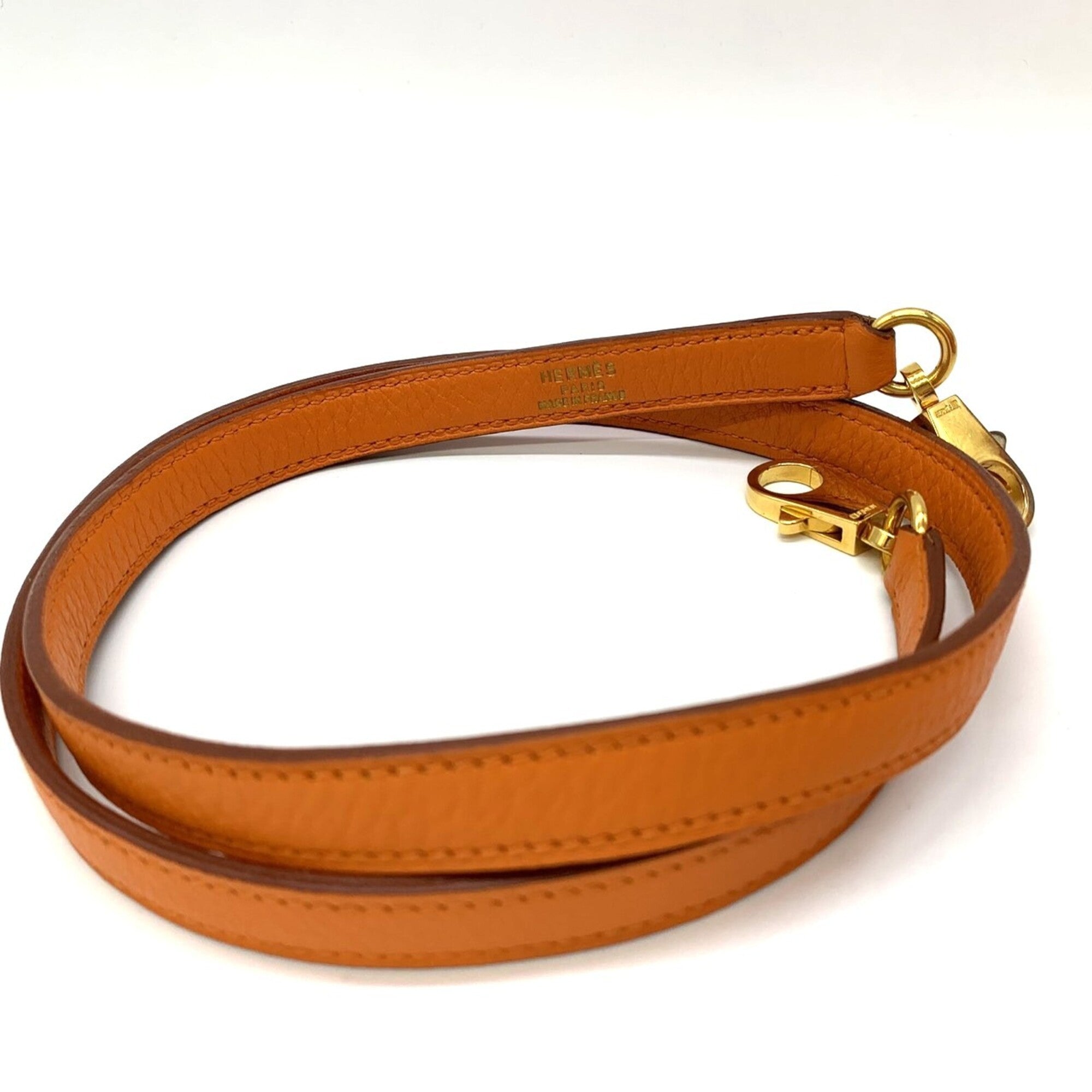 Hermes Orange Taurillon Clemence Leather Handbag (Pre-Owned)