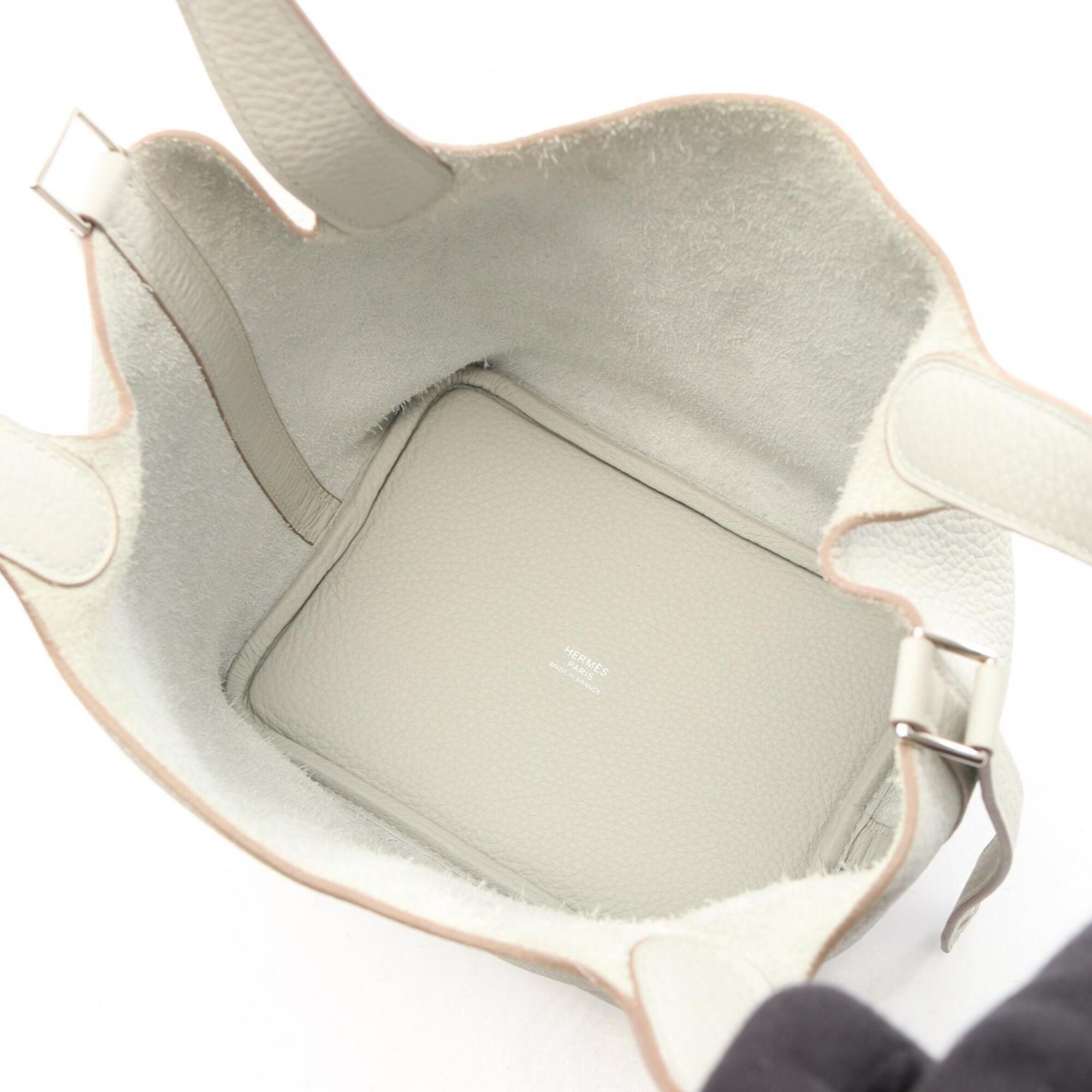 Hermes Gray Taurillon Clemence Leather Handbag (Pre-Owned)